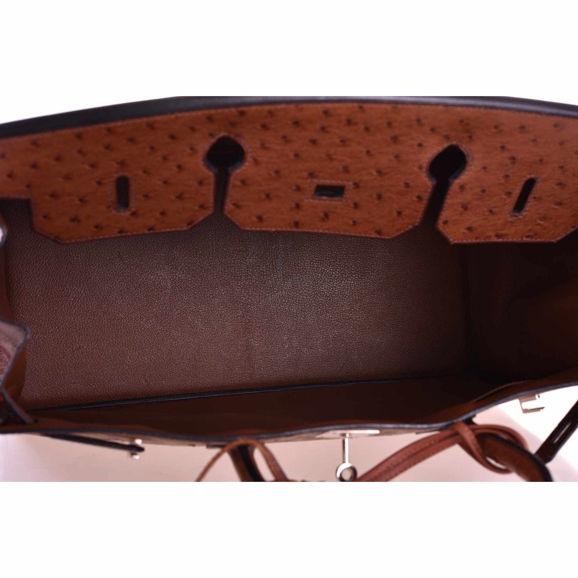 Hermès Birkin 40 Noisette Chevre Leather Beige Ostrich Palladium Hardware