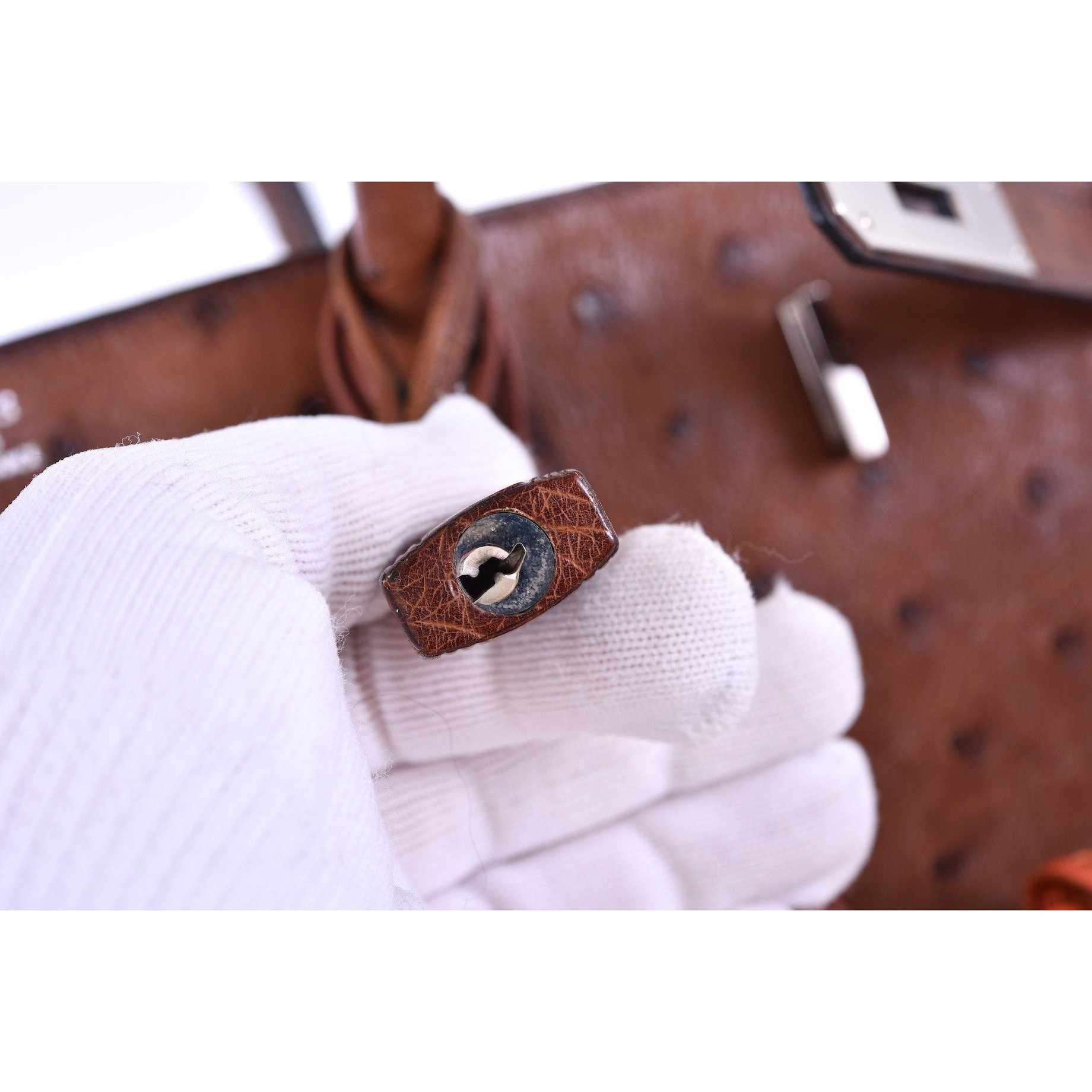 Hermès Birkin 40 Noisette Chevre Leather Beige Ostrich Palladium Hardware