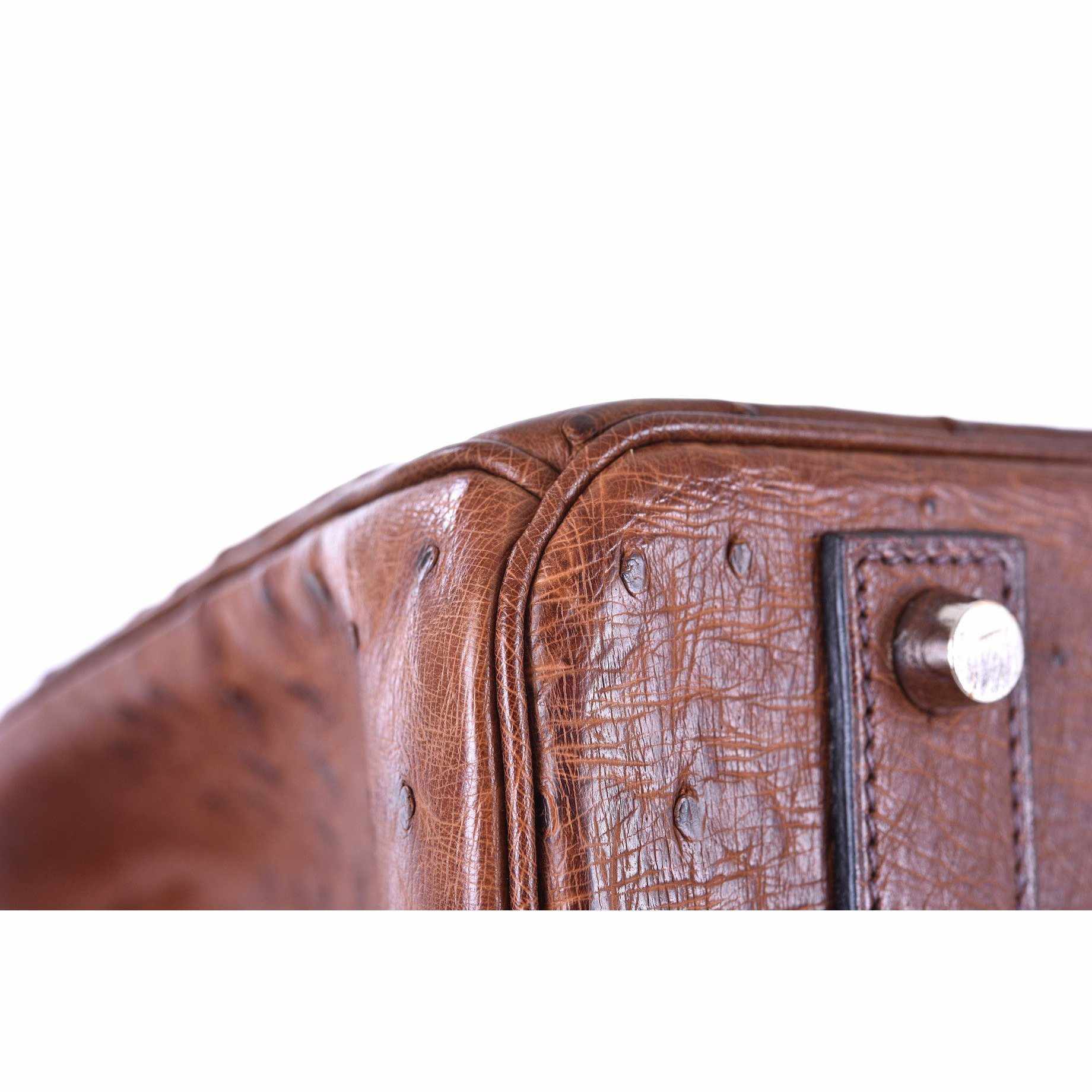 Hermès Birkin 40 Noisette Chevre Leather Beige Ostrich Palladium Hardware