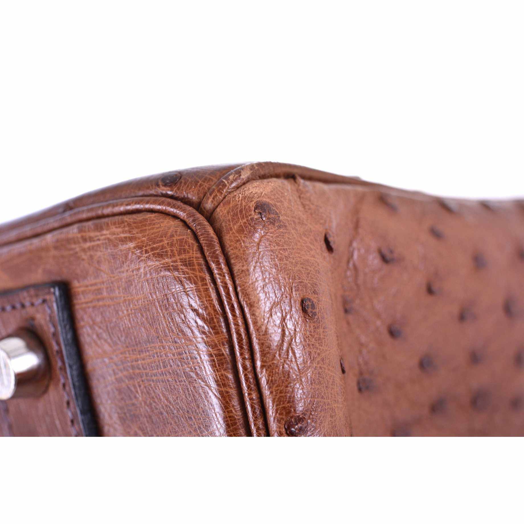 Hermès Birkin 40 Noisette Chevre Leather Beige Ostrich Palladium Hardware