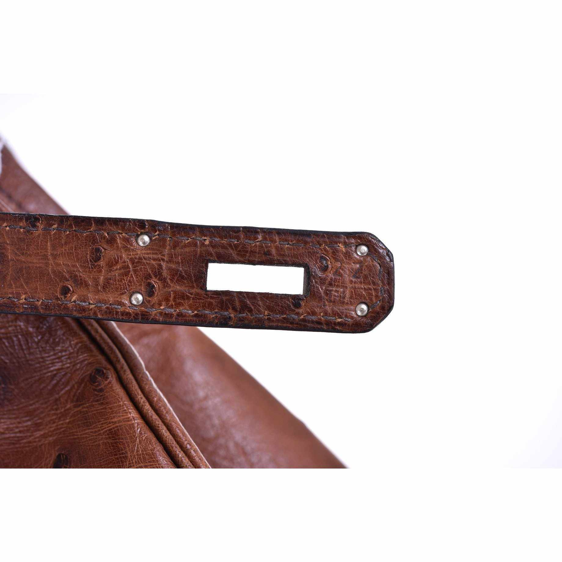 Hermès Birkin 40 Noisette Chevre Leather Beige Ostrich Palladium Hardware