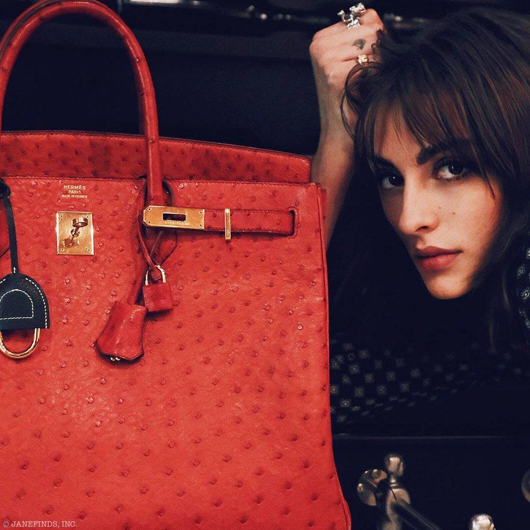 Hermès Birkin 40 Rouge Vif Ostrich with Gold Hardware