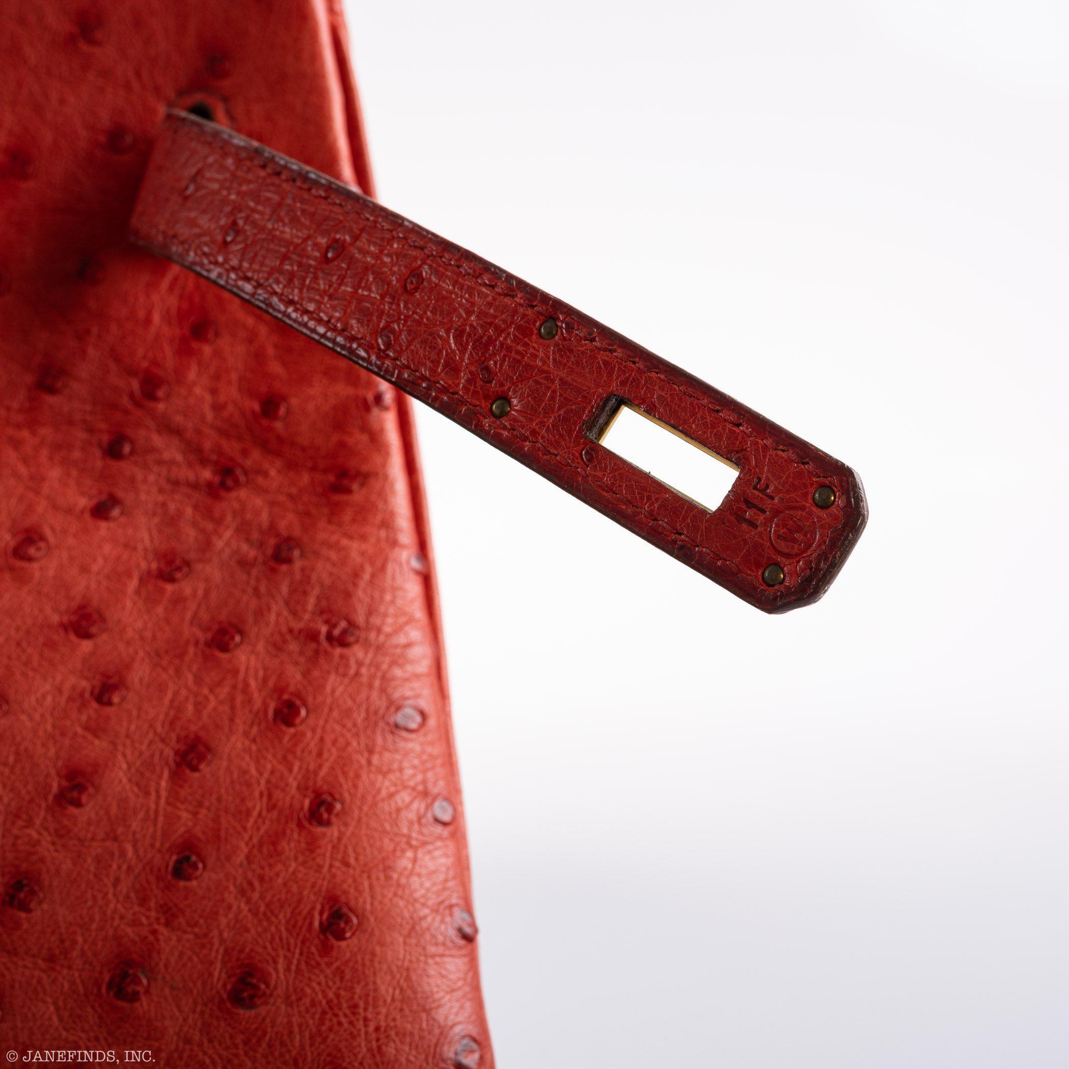 Hermès Birkin 40 Rouge Vif Ostrich with Gold Hardware