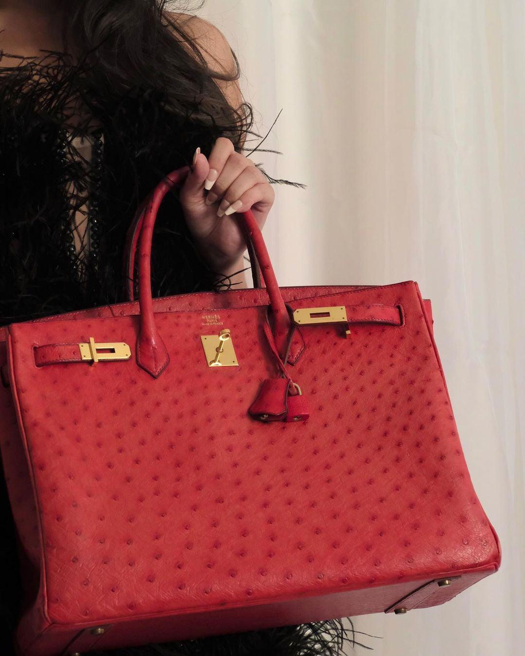 Hermès Birkin 40 Rouge Vif Ostrich with Gold Hardware