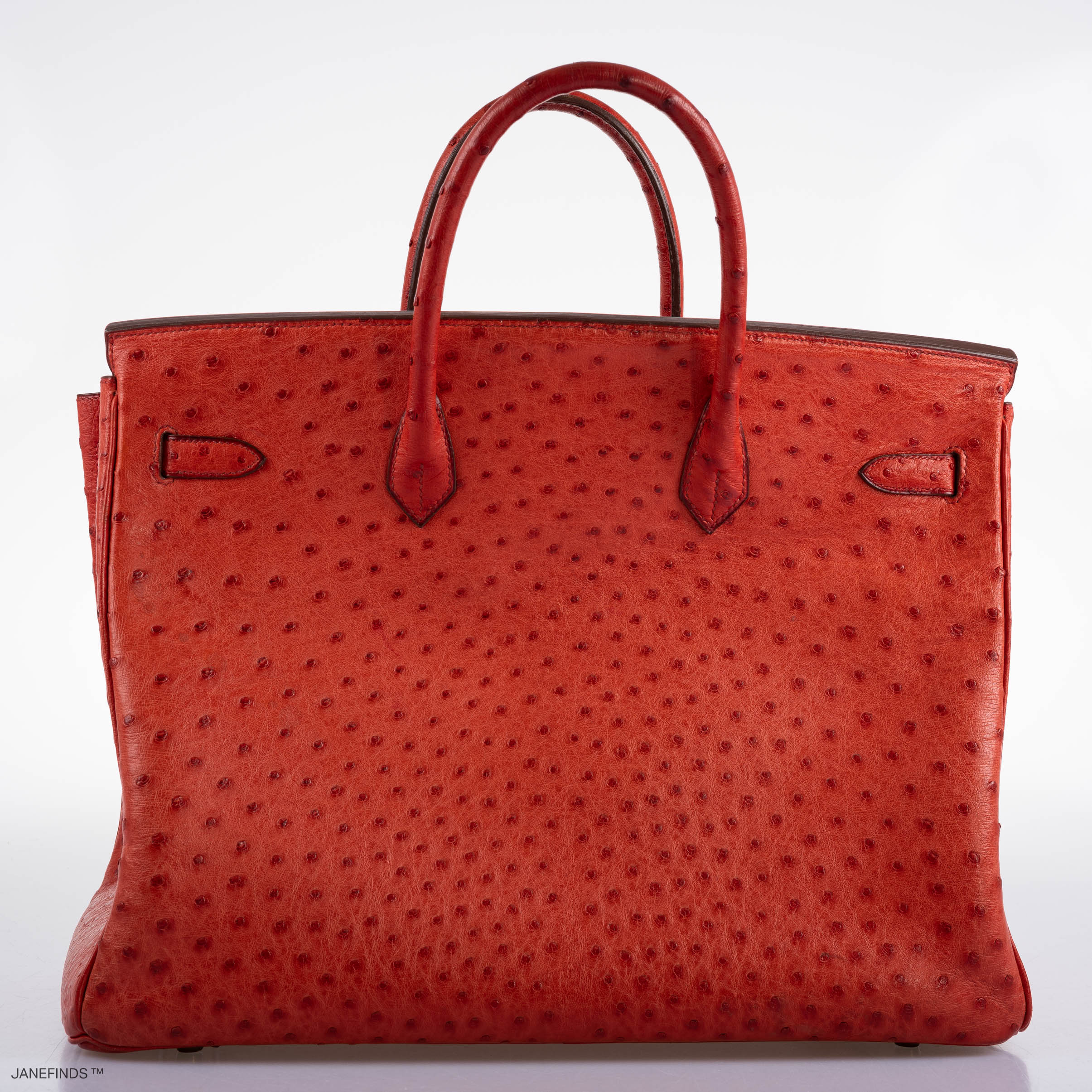 Hermès Birkin 40 Rouge Vif Ostrich with Gold Hardware