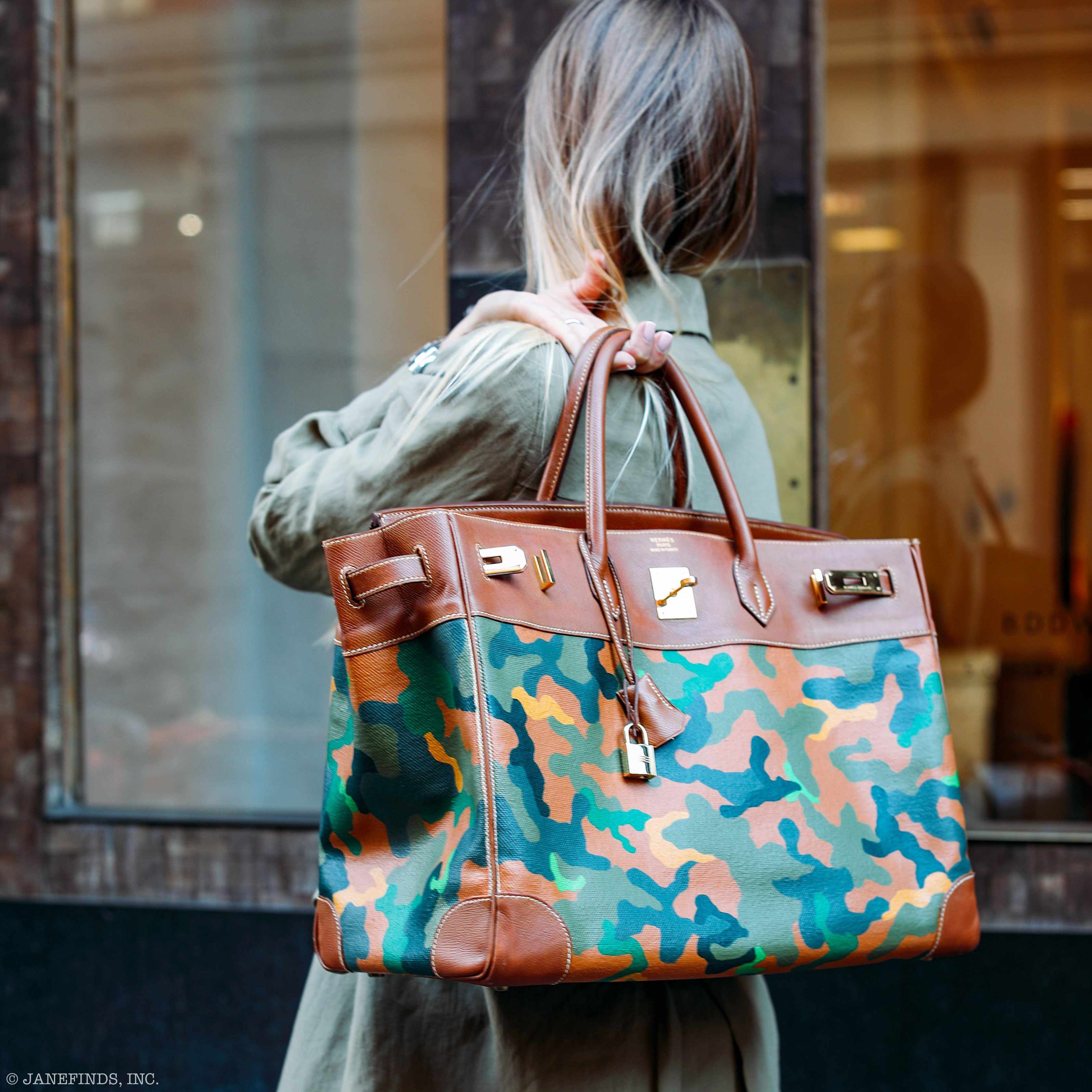 Hermès Birkin 40 Toile Epsom Camouflage Gold Hardware * JaneFinds Custom Shop