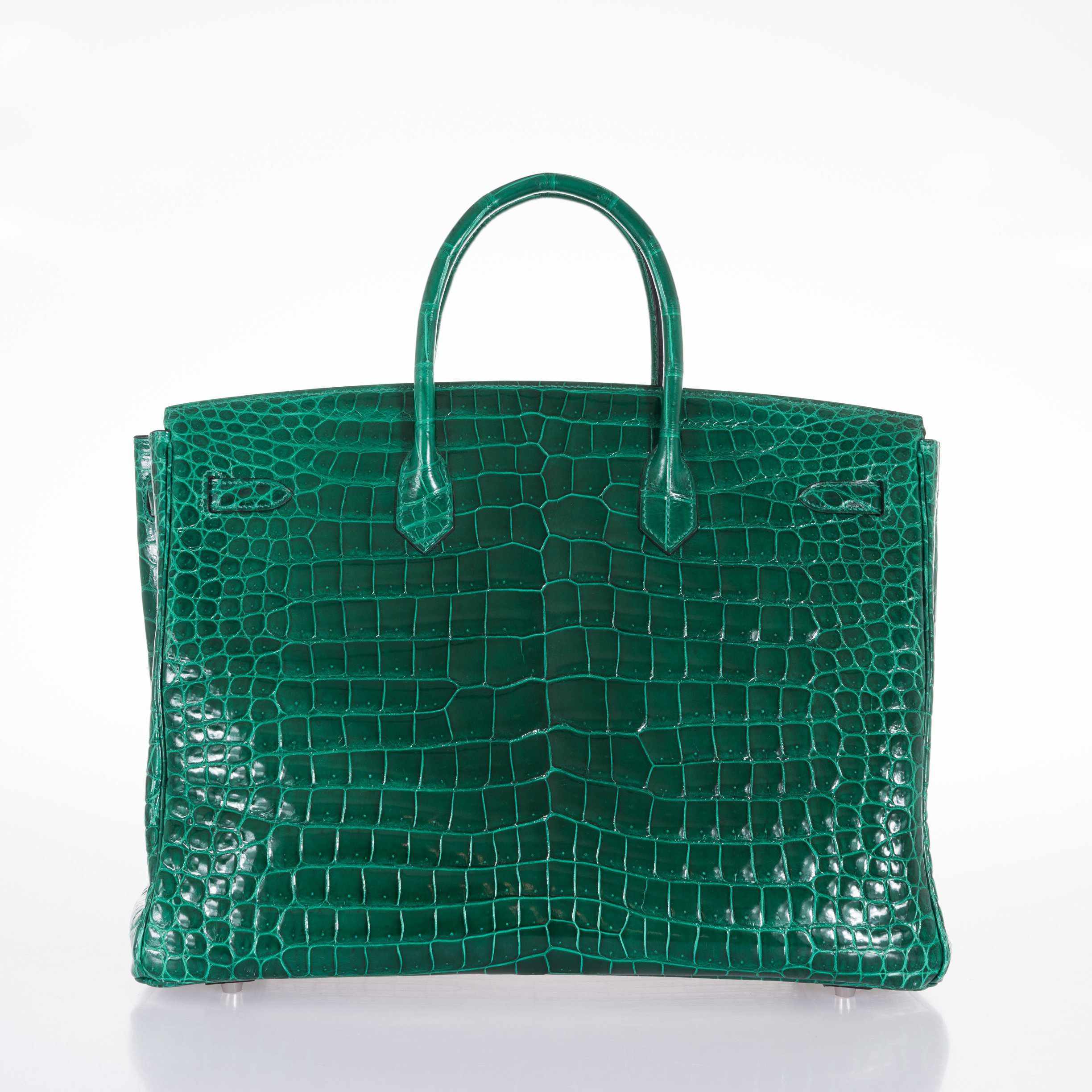 Hermès Birkin 40 Vert Émeraude Shiny Porosus Crocodile Palladium Hardware