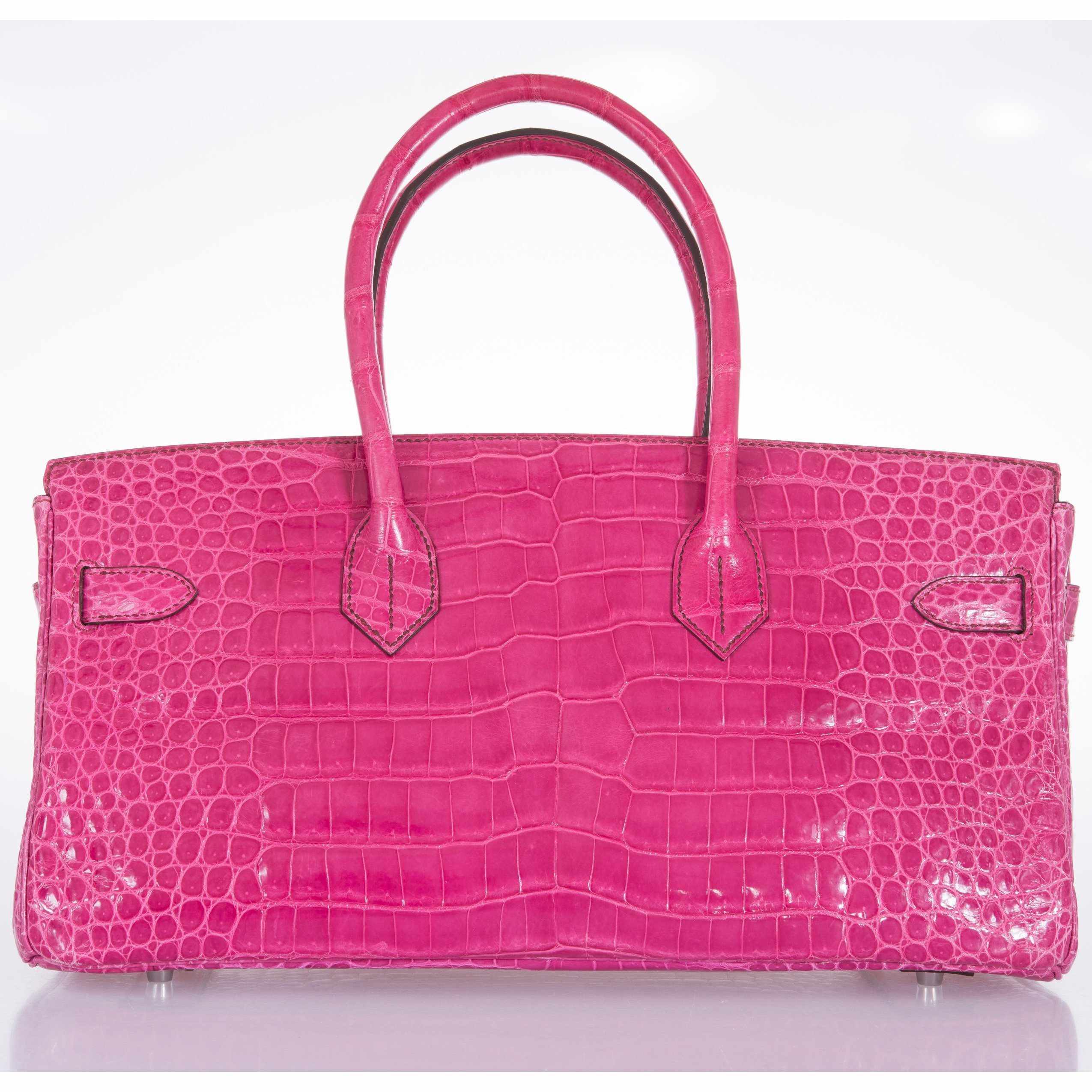 Hermès Birkin 42 "JPG Shoulder" Fuchsia Shiny Porosus Crocodile Palladium Hardware