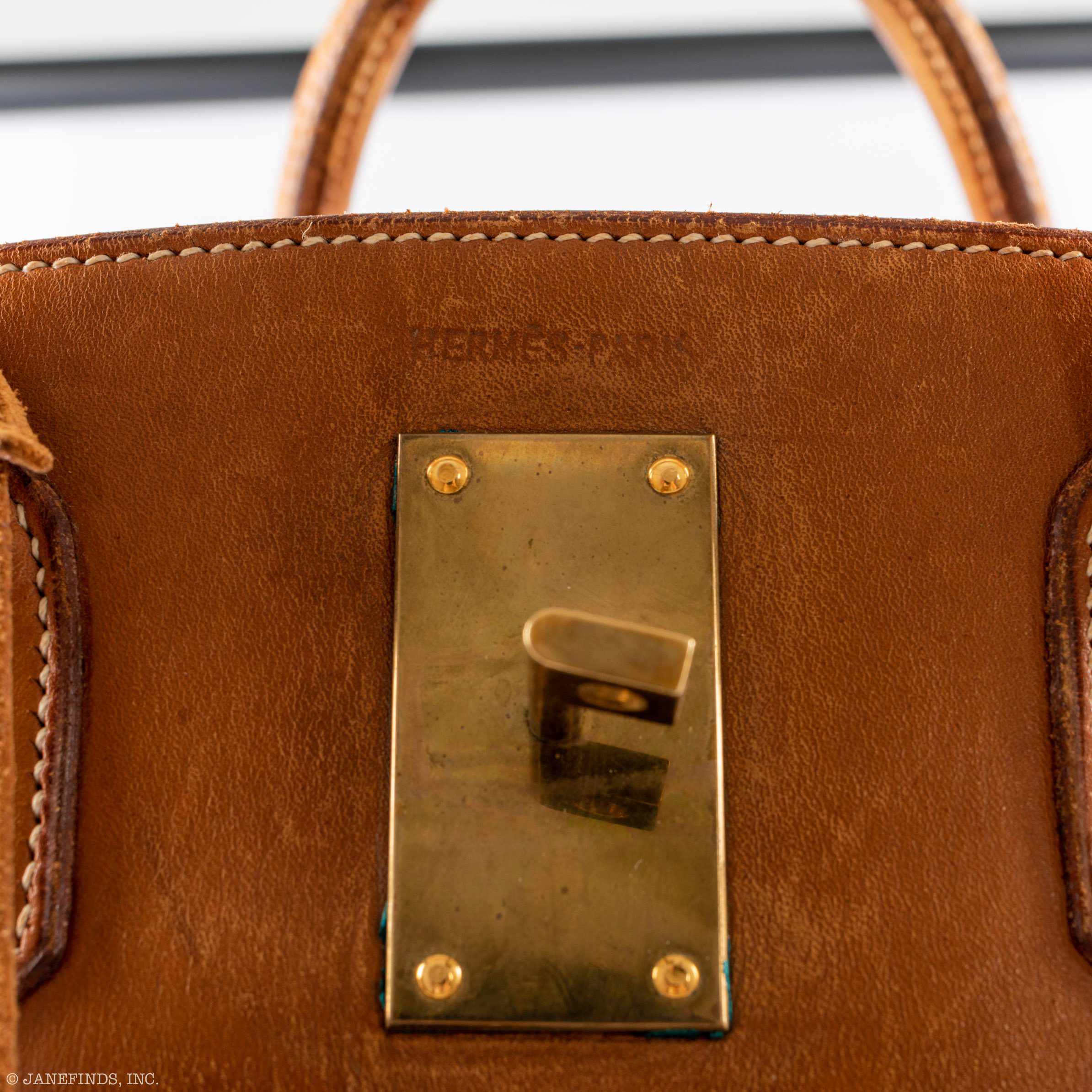 Hermès Birkin 50 HAC Toile & Barenia “Jackson Pollock Splatter” Gold Hardware 1968 * JaneFinds Custom Shop