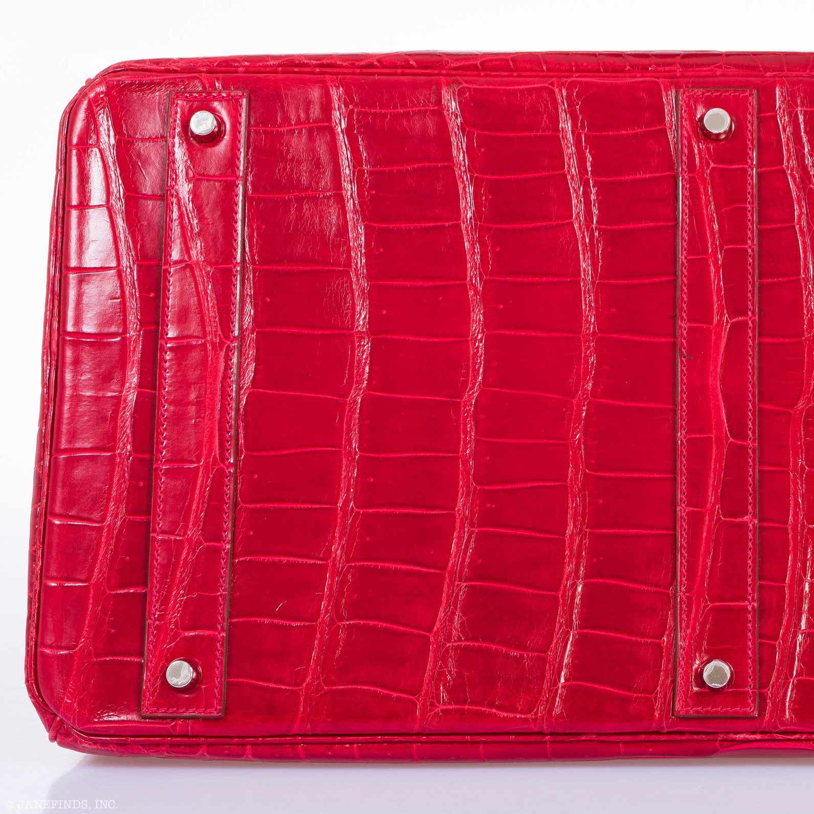 Hermès Birkin 50 Shiny Braise Porosus Crocodile Palladium Hardware