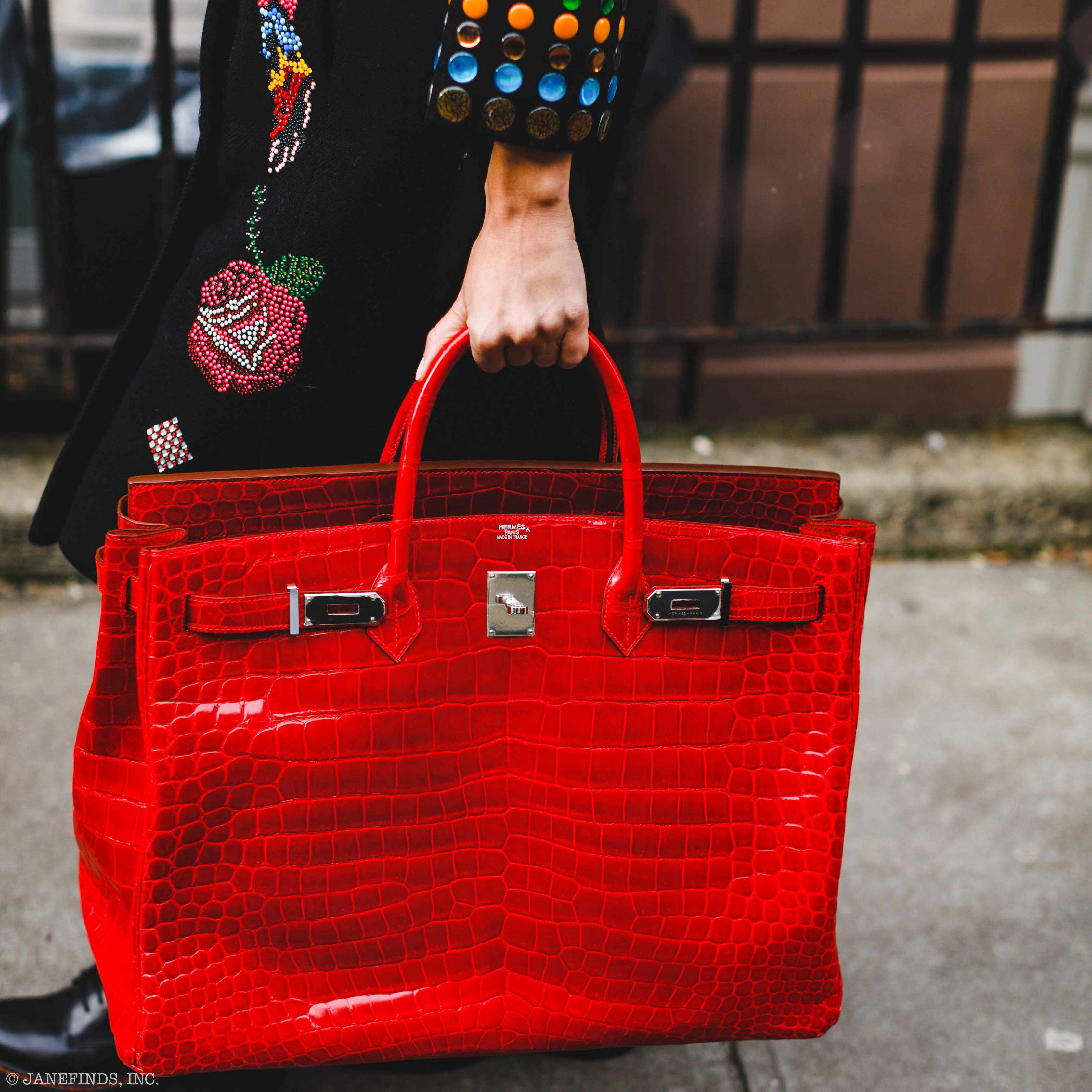 Hermès Birkin 50 Shiny Braise Porosus Crocodile Palladium Hardware