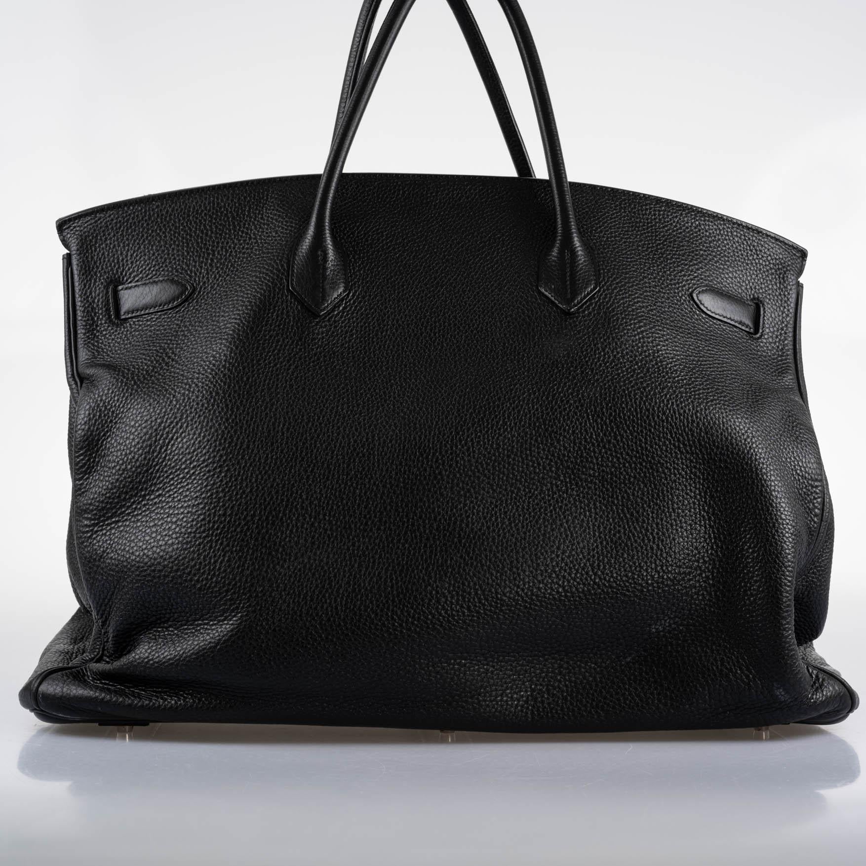 Hermès Birkin 55 Travel Black Clemence Leather Palladium Hardware