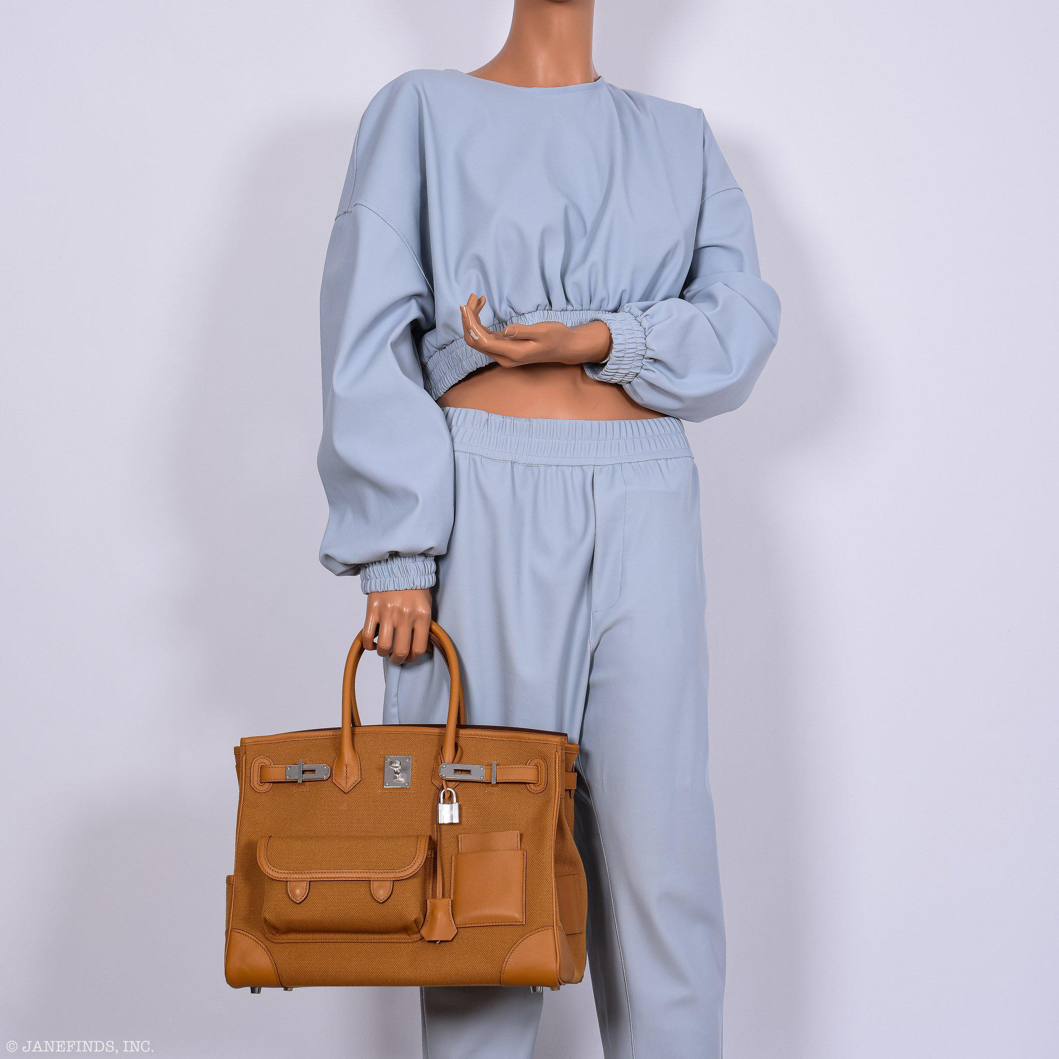 Hermès Birkin Cargo 35 Sesame Swift & Canvas Palladium Hardware - 2020, Y
