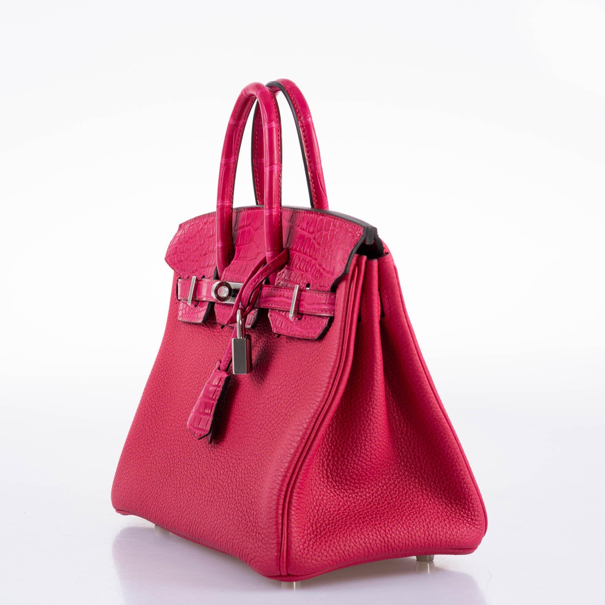 Hermès Birkin Touch 25 Framboise Togo & Matte Alligator Palladium Hardware