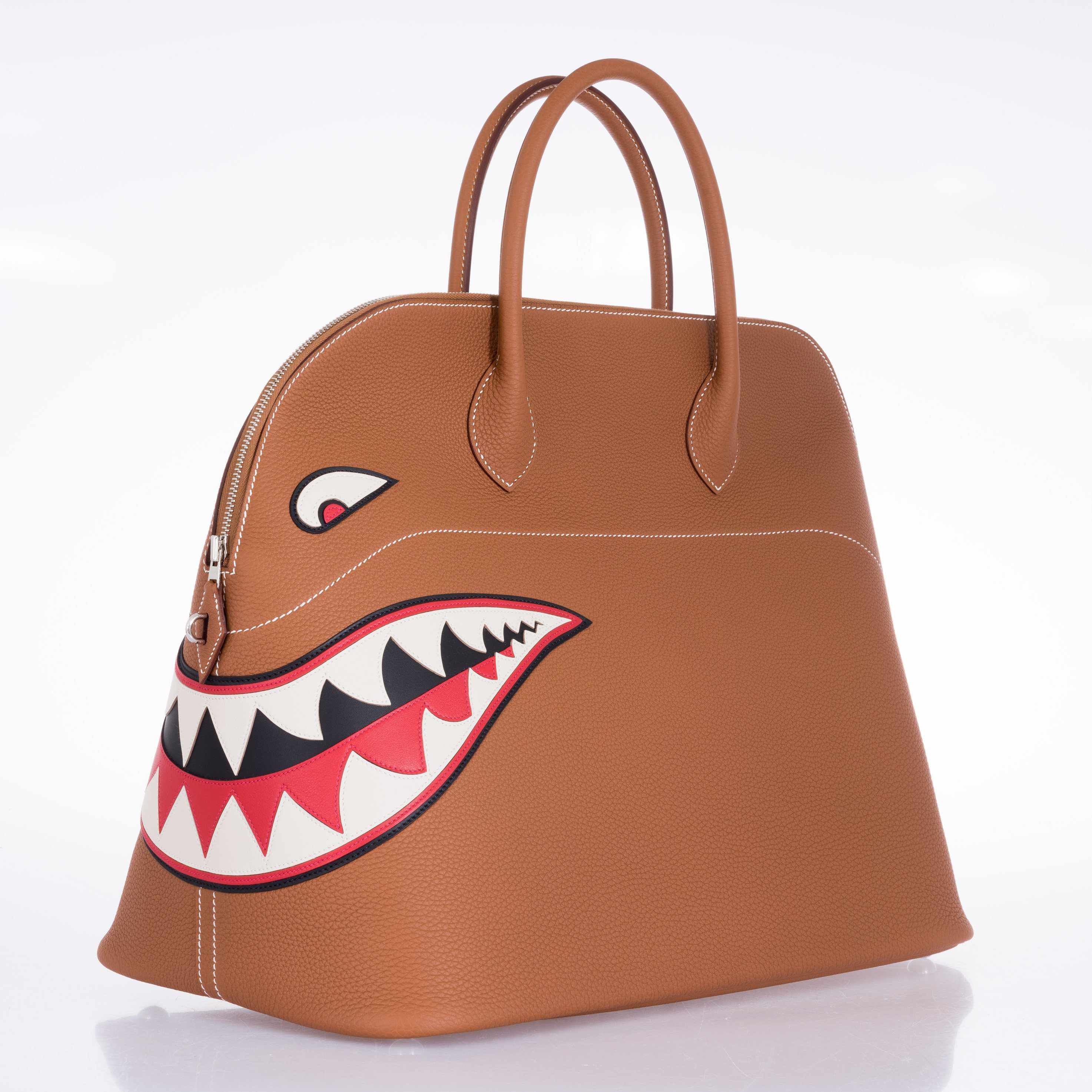 Hermès Bolide 40 Shark Gold Unisex Blue Palladium Hardware Runway