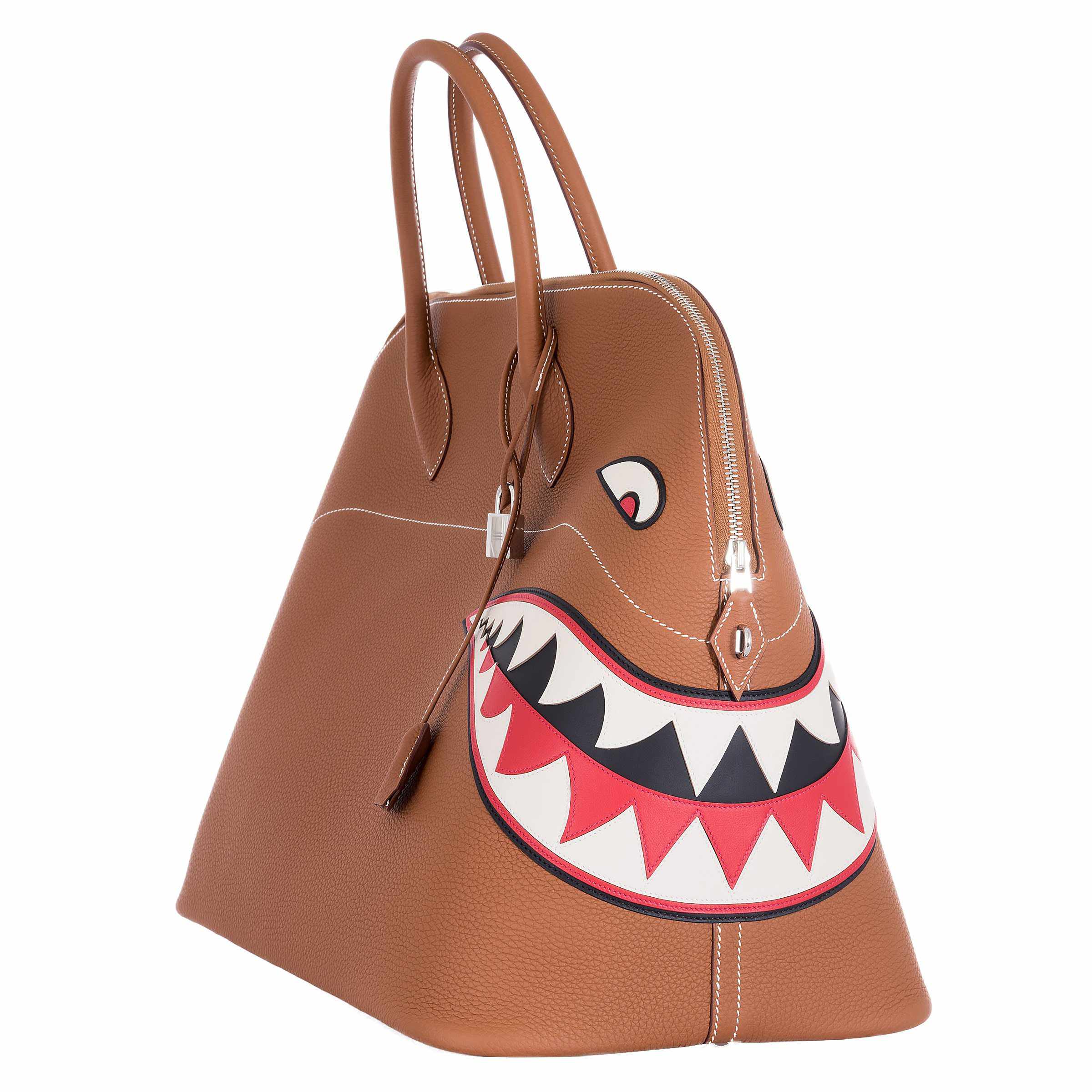 Hermès Bolide 40 Shark Gold Unisex Blue Palladium Hardware Runway