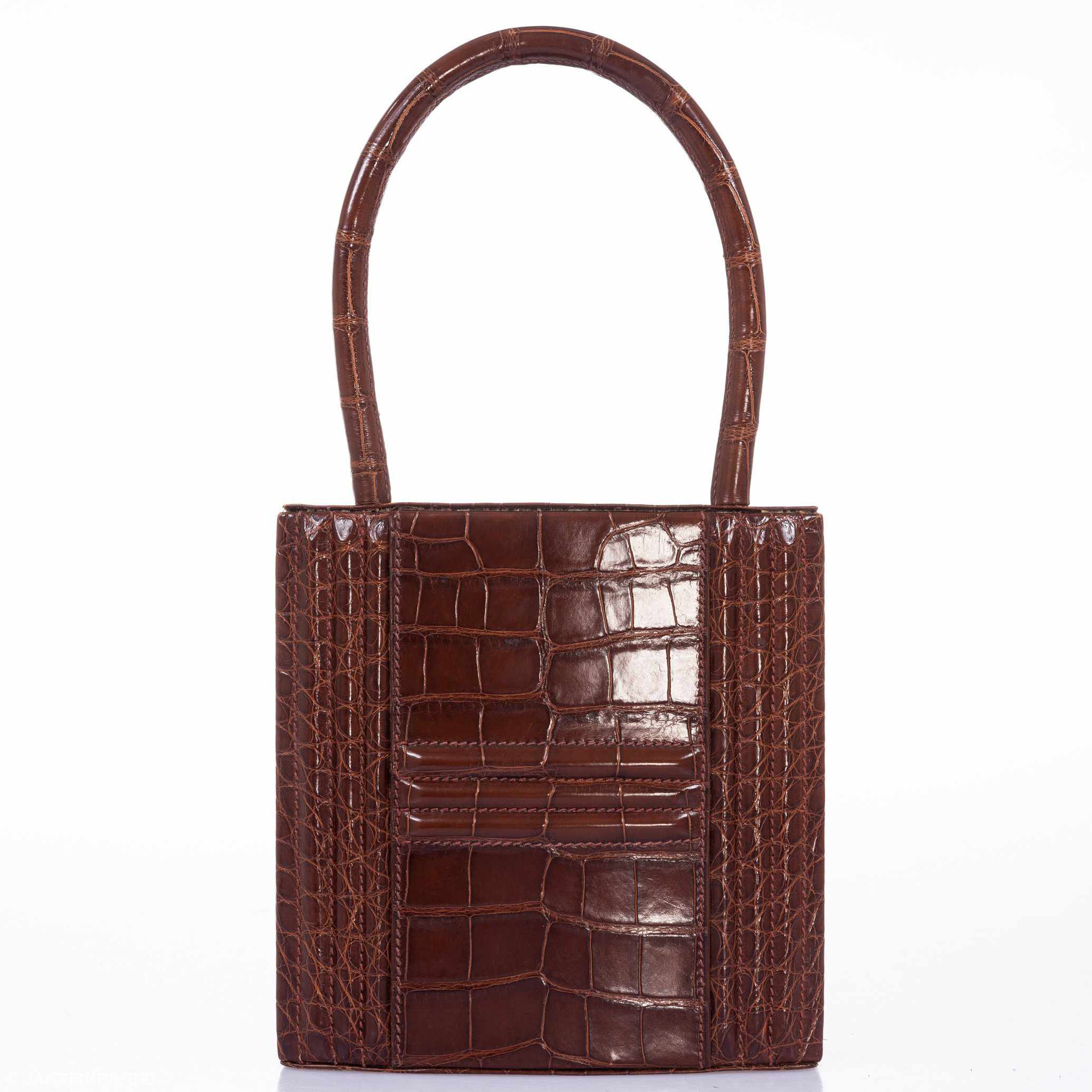 Hermès Cadena Bag Shiny Ebene Alligator