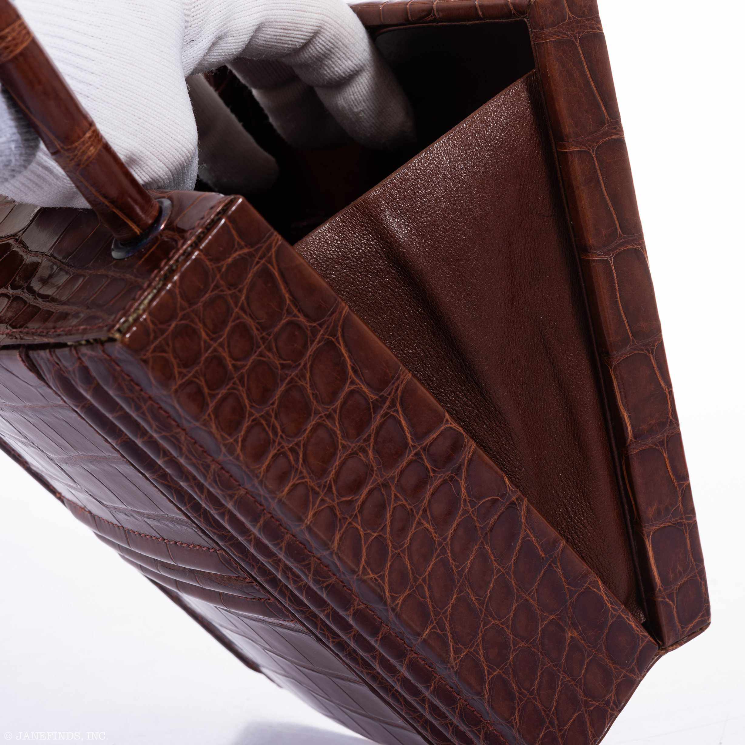 Hermès Cadena Bag Shiny Ebene Alligator - Rare