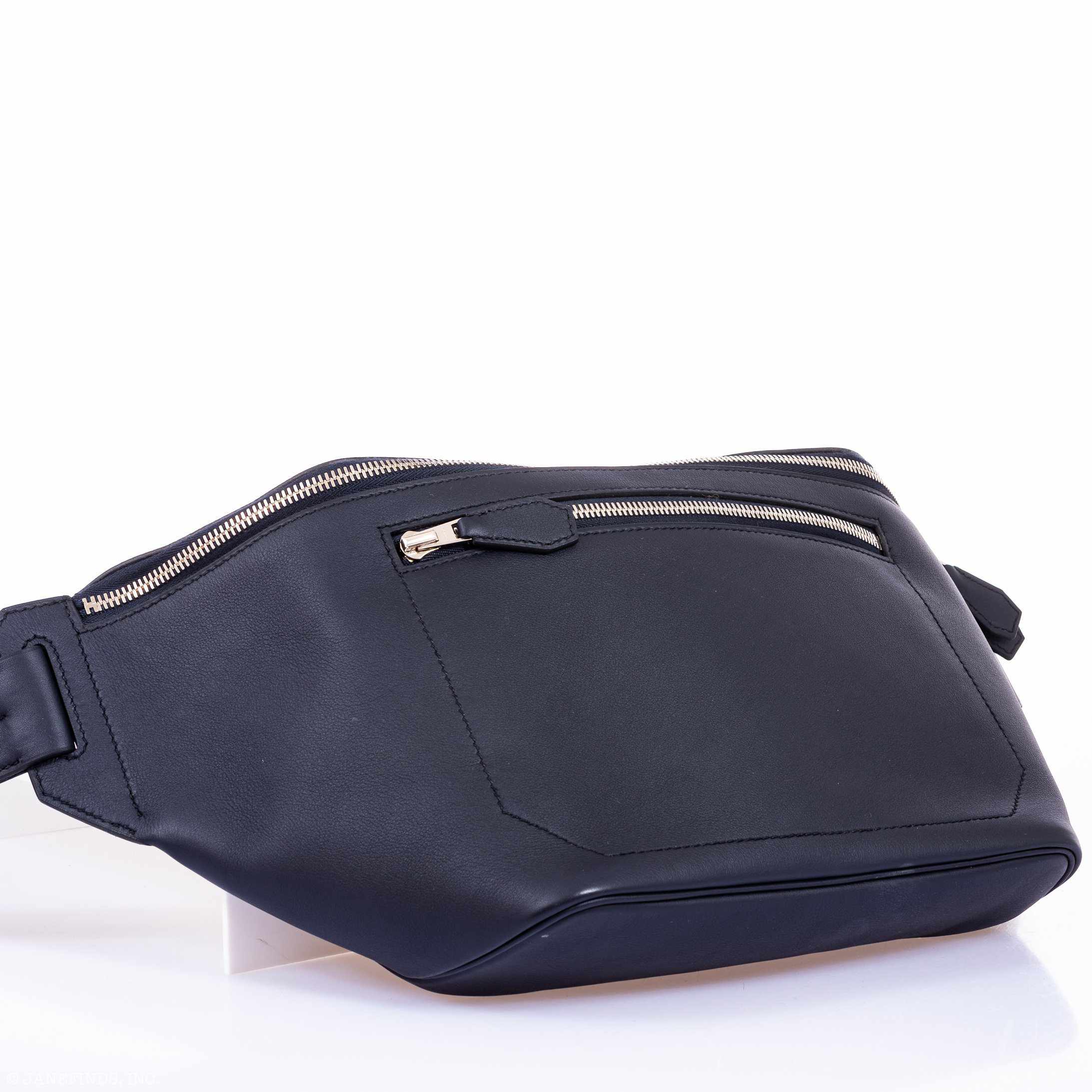 Hermès Cityslide Blue Indigo Cross PM Unisex Taurillon Cristobal