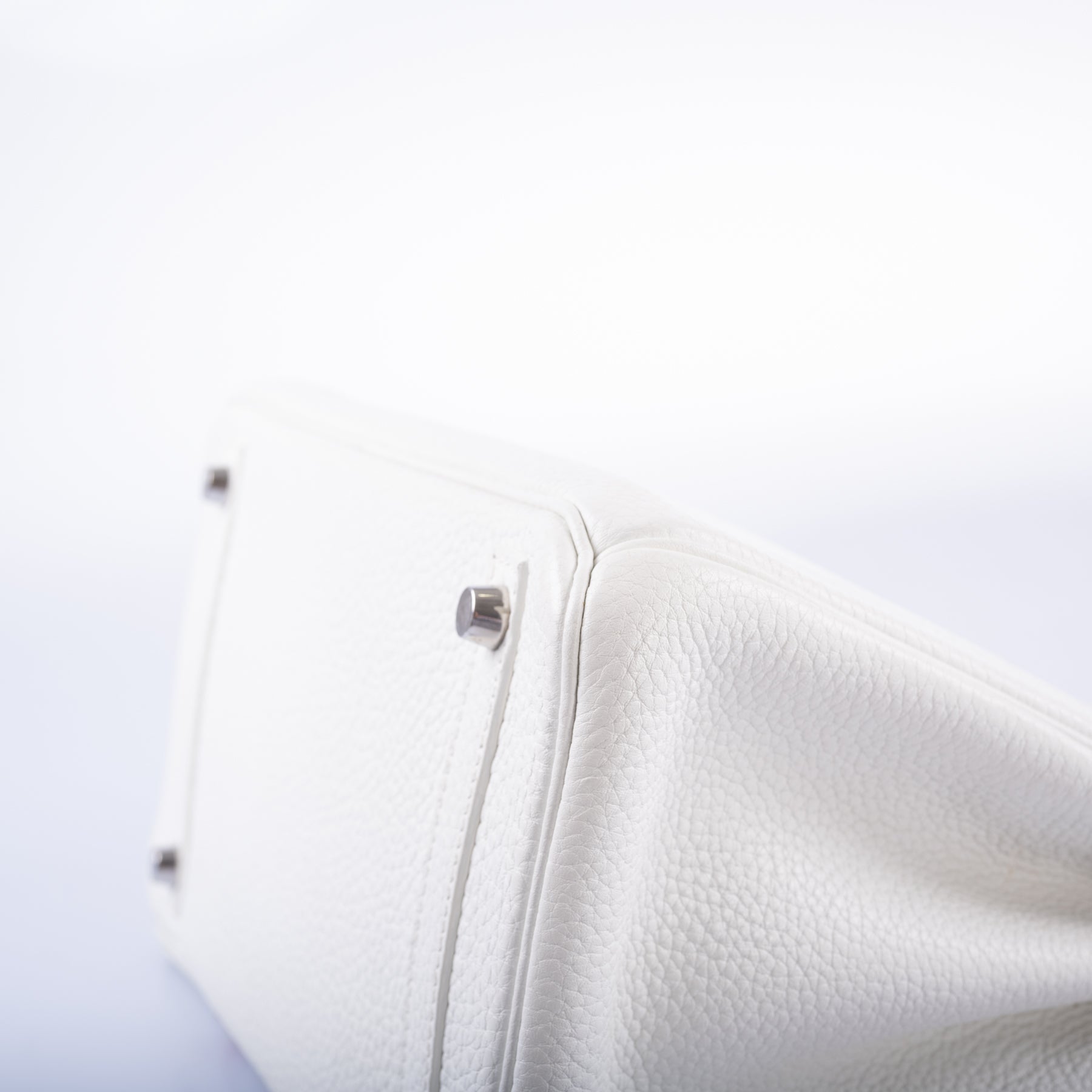Hermès Club Birkin 30 White, Grey Clemence & Sanguine Lizard Palladium Hardware