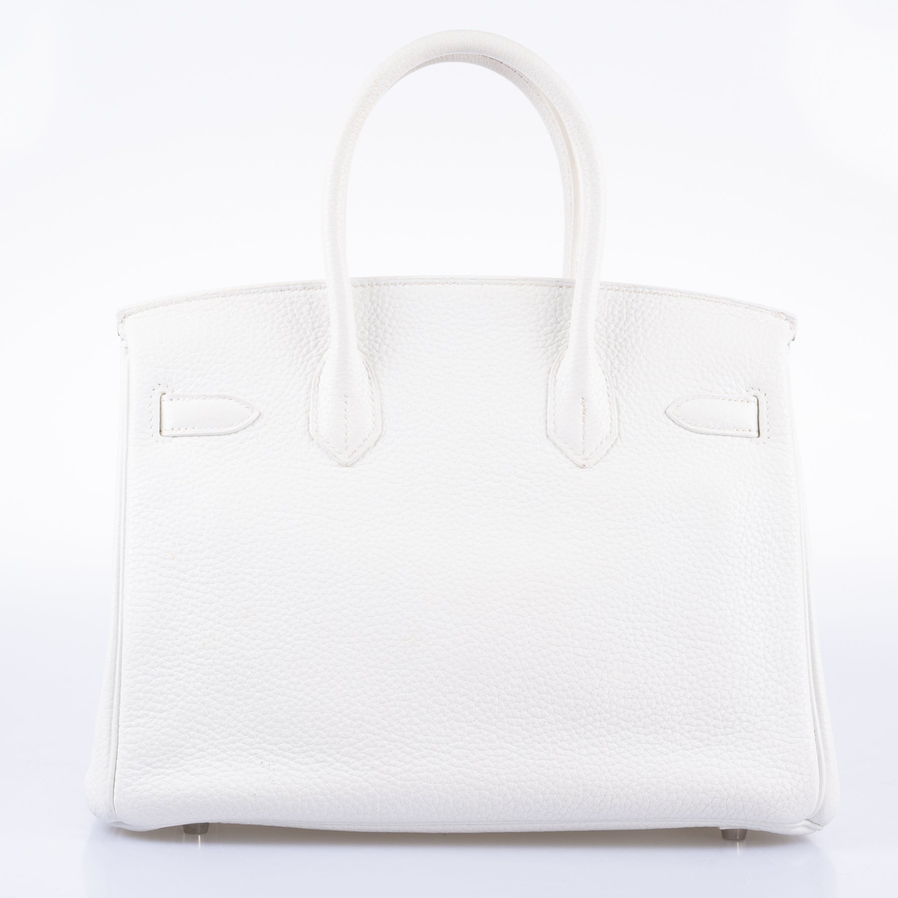 Hermès Club Birkin 30 White, Grey Clemence & Sanguine Lizard Palladium Hardware
