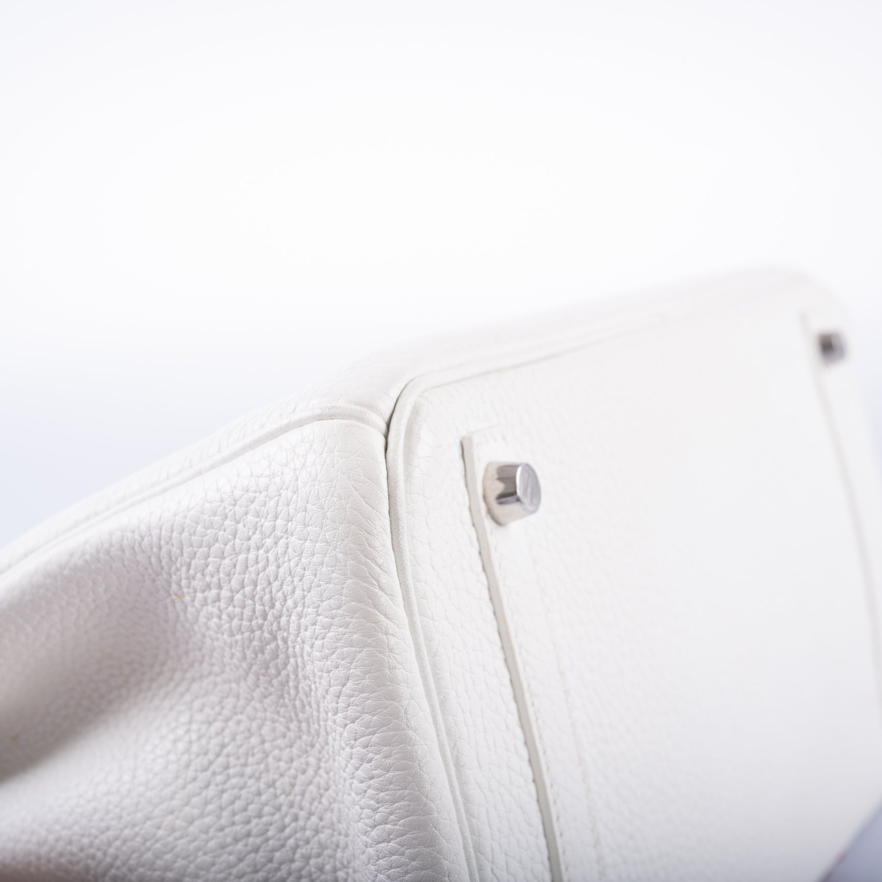 Hermès Club Birkin 30 White, Grey Clemence & Sanguine Lizard Palladium Hardware