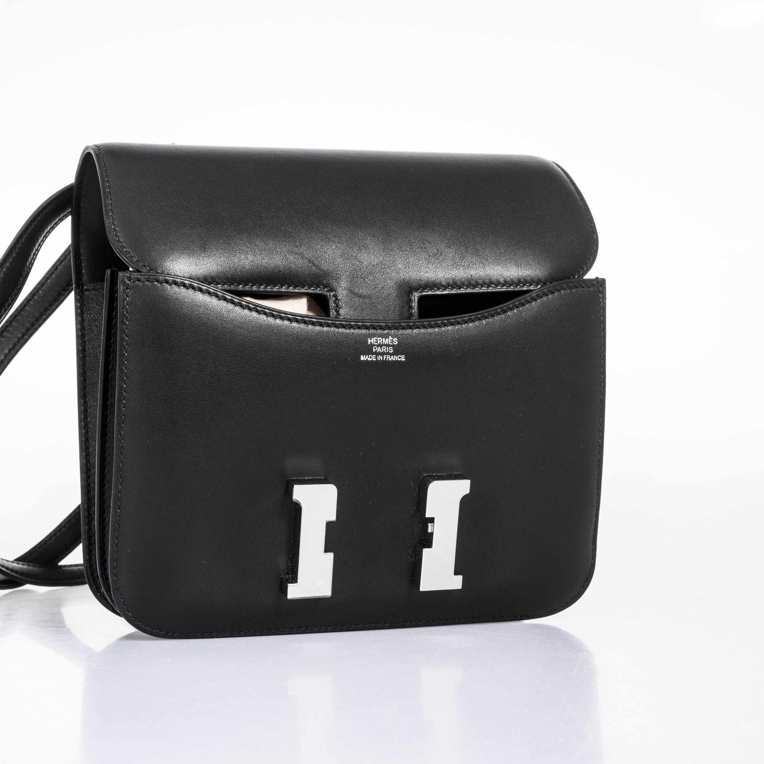 Hermès Constance 18 Black Noir Evercalf Palladium Hardware