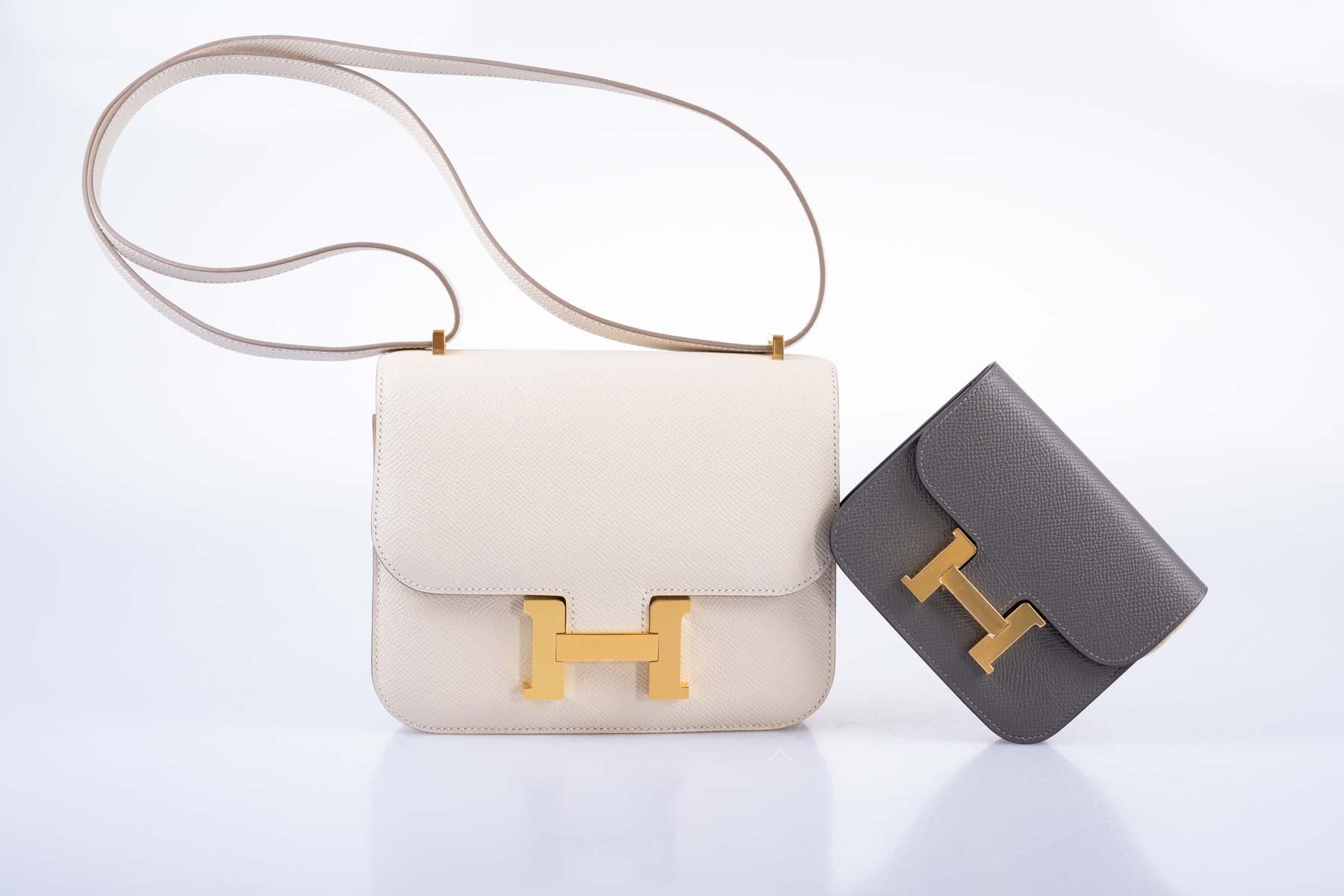 Hermès Constance 18 Craie Epsom Gold Hardware