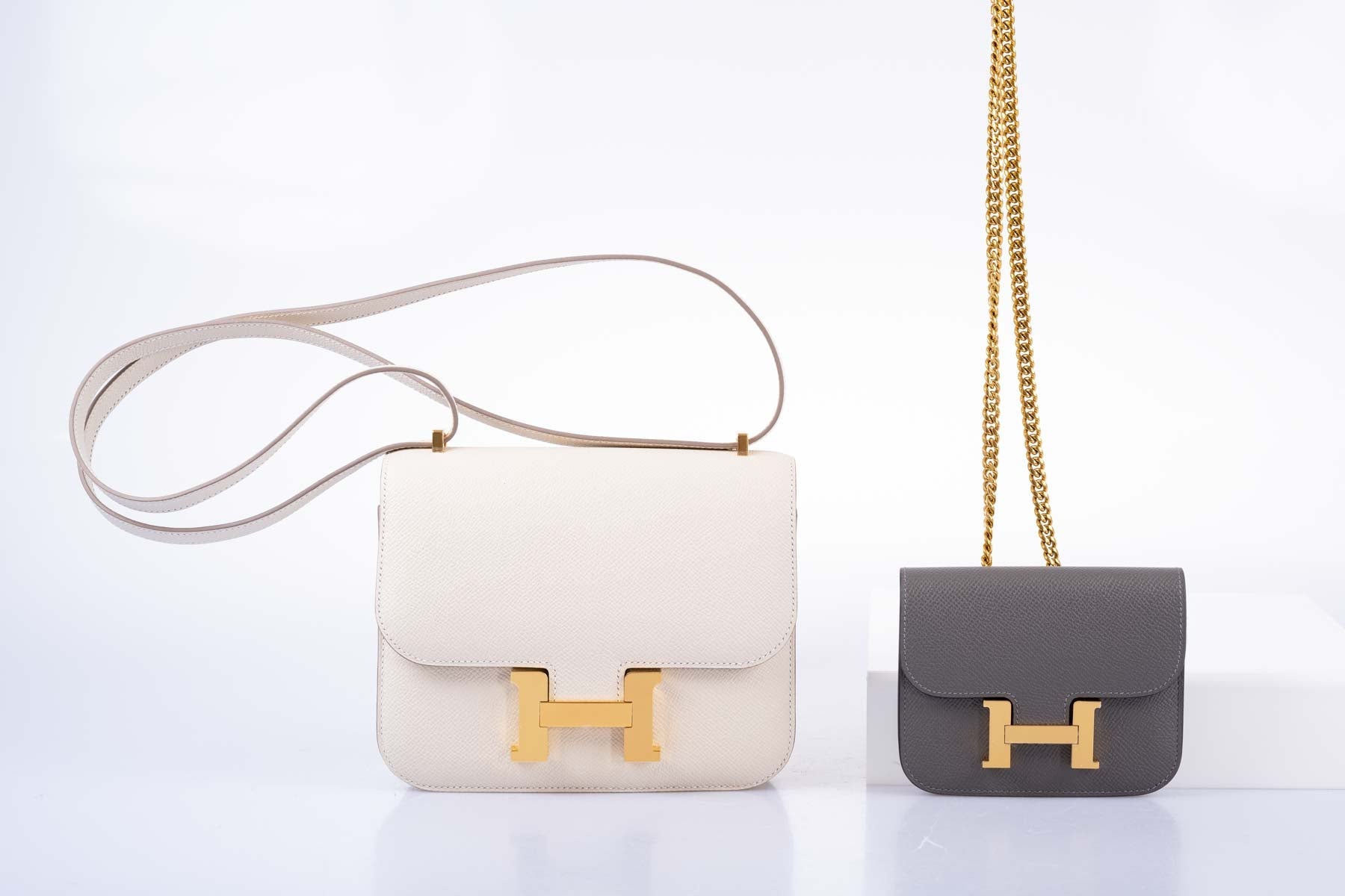 Hermès Constance 18 Craie Epsom Gold Hardware