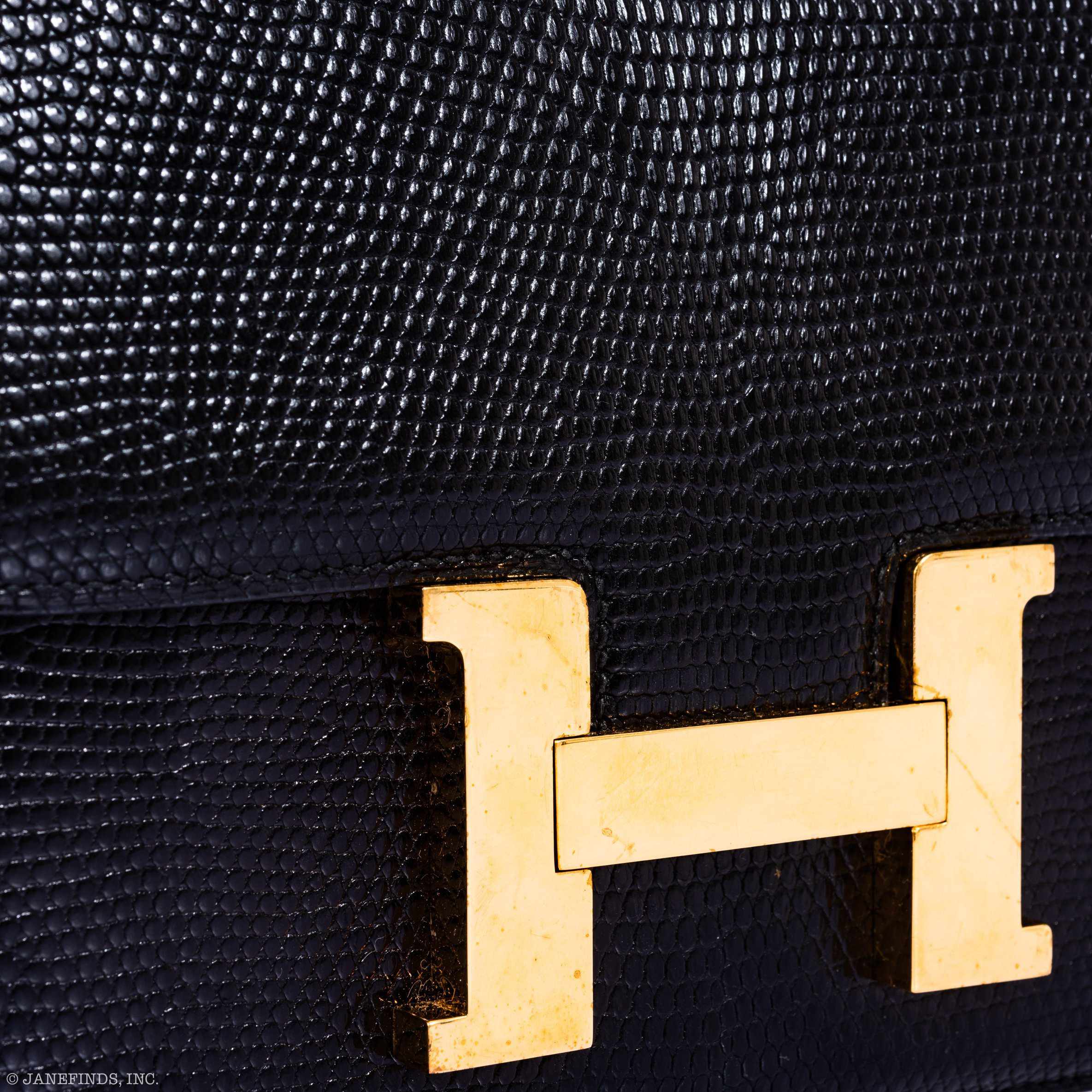 Hermès Constance 24 Black Lizard Gold Hardware