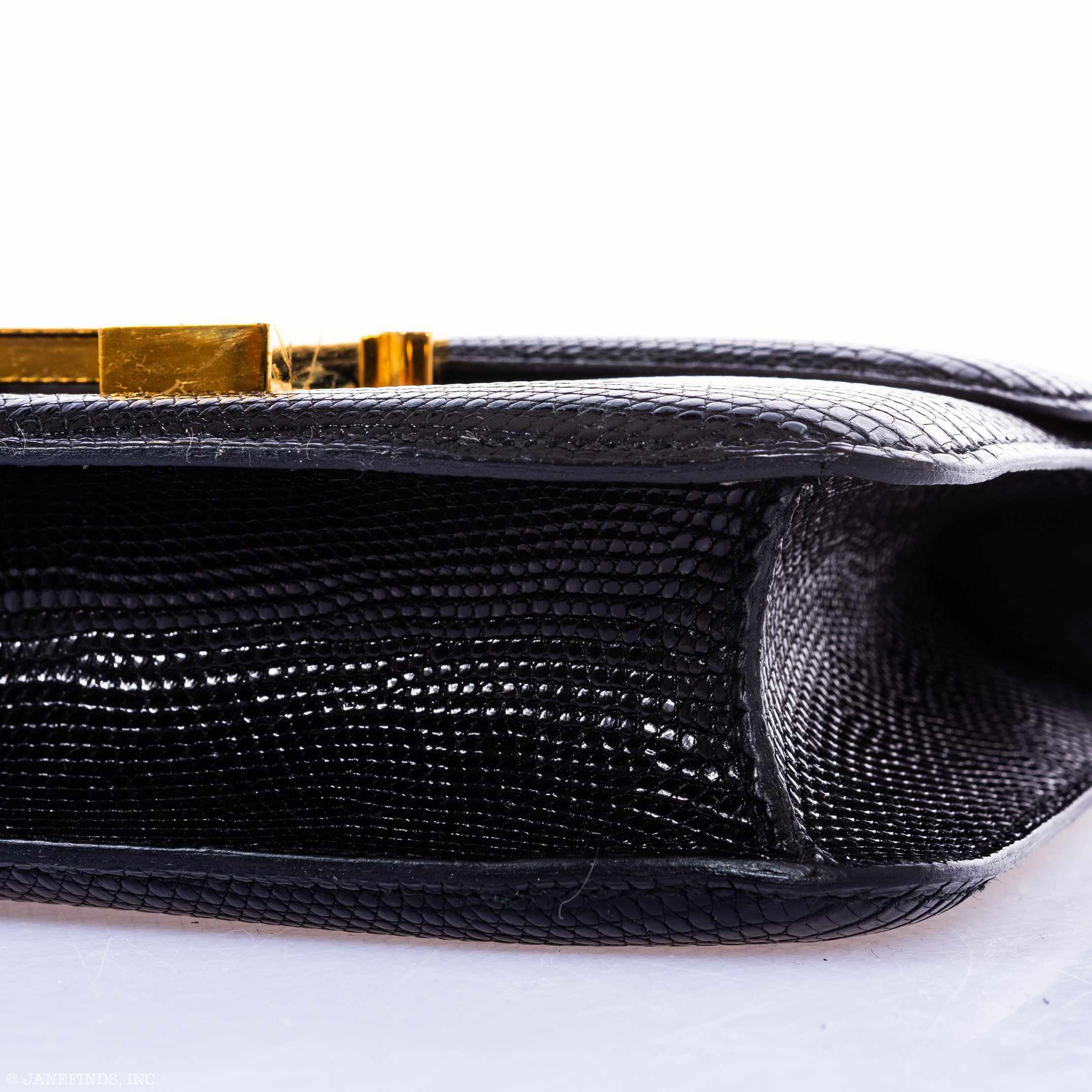 Hermès Constance 24 Black Lizard Gold Hardware