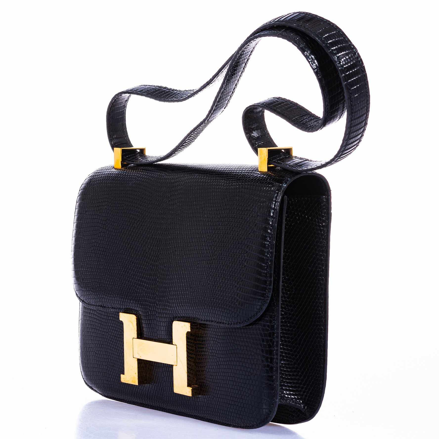 Hermès Constance 24 Black Lizard Gold Hardware