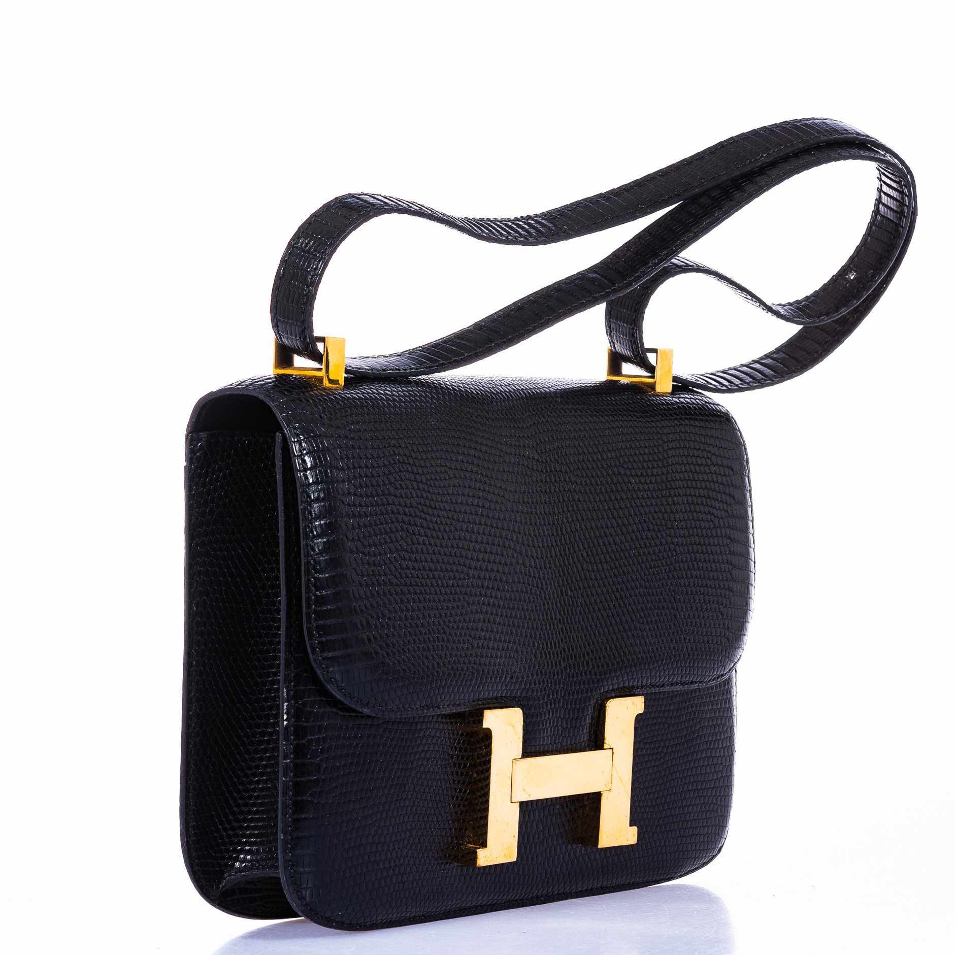 Hermès Constance 24 Black Lizard Gold Hardware