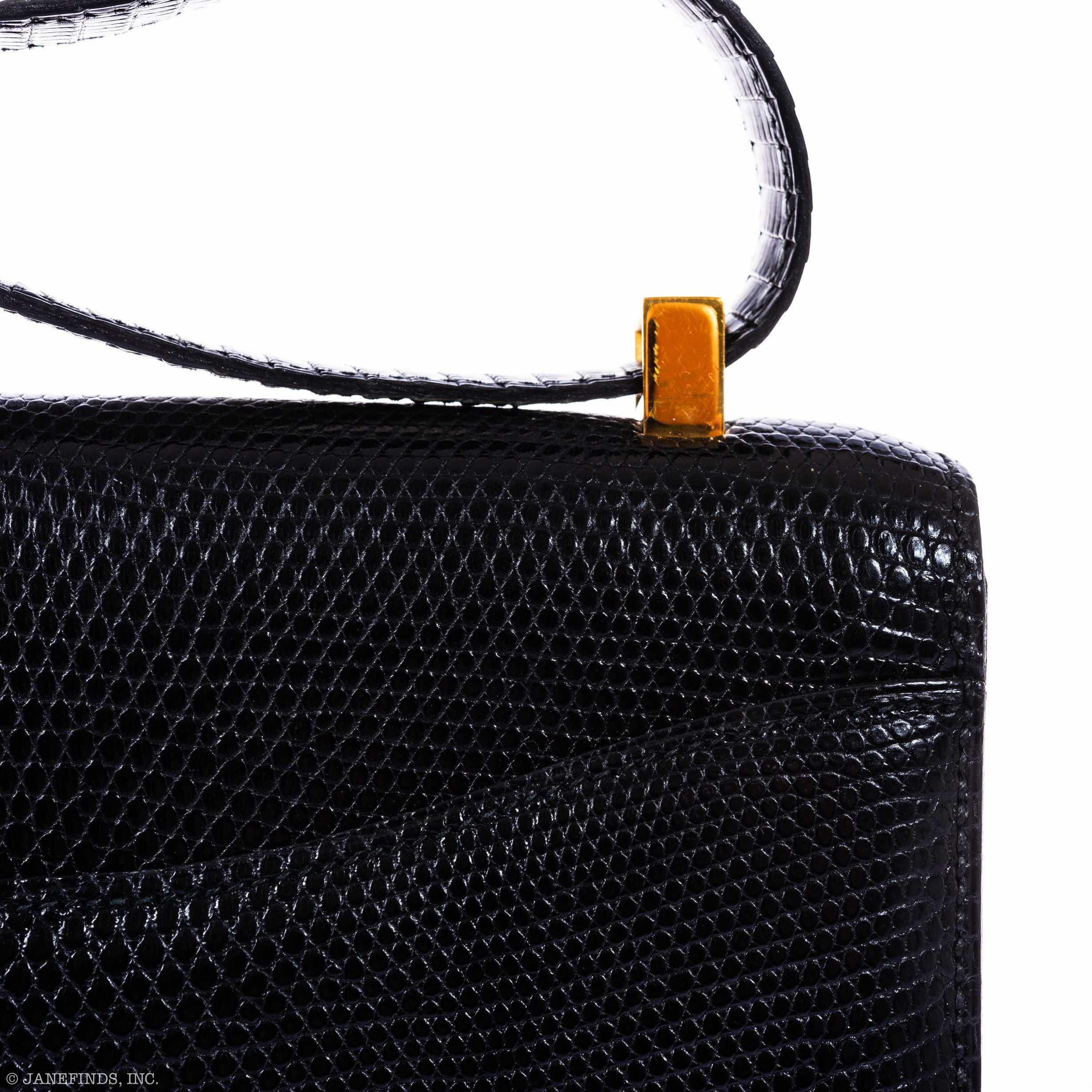 Hermès Constance 24 Black Lizard Gold Hardware