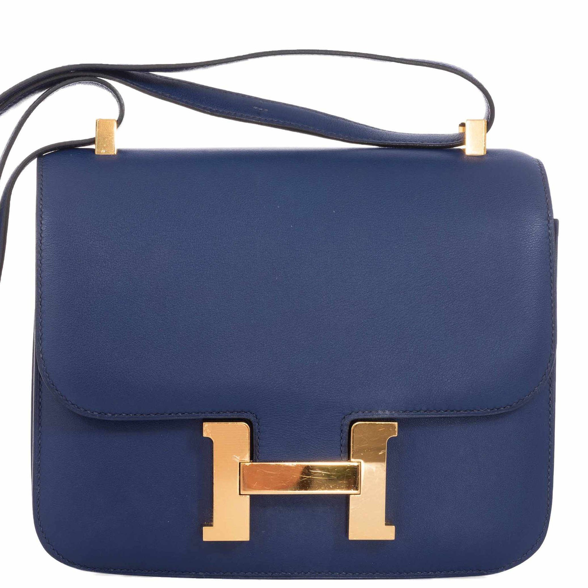 Hermes Constance 24 Chevre Chamkila Bleu Frida Palladium Hardware Handbags  Blue