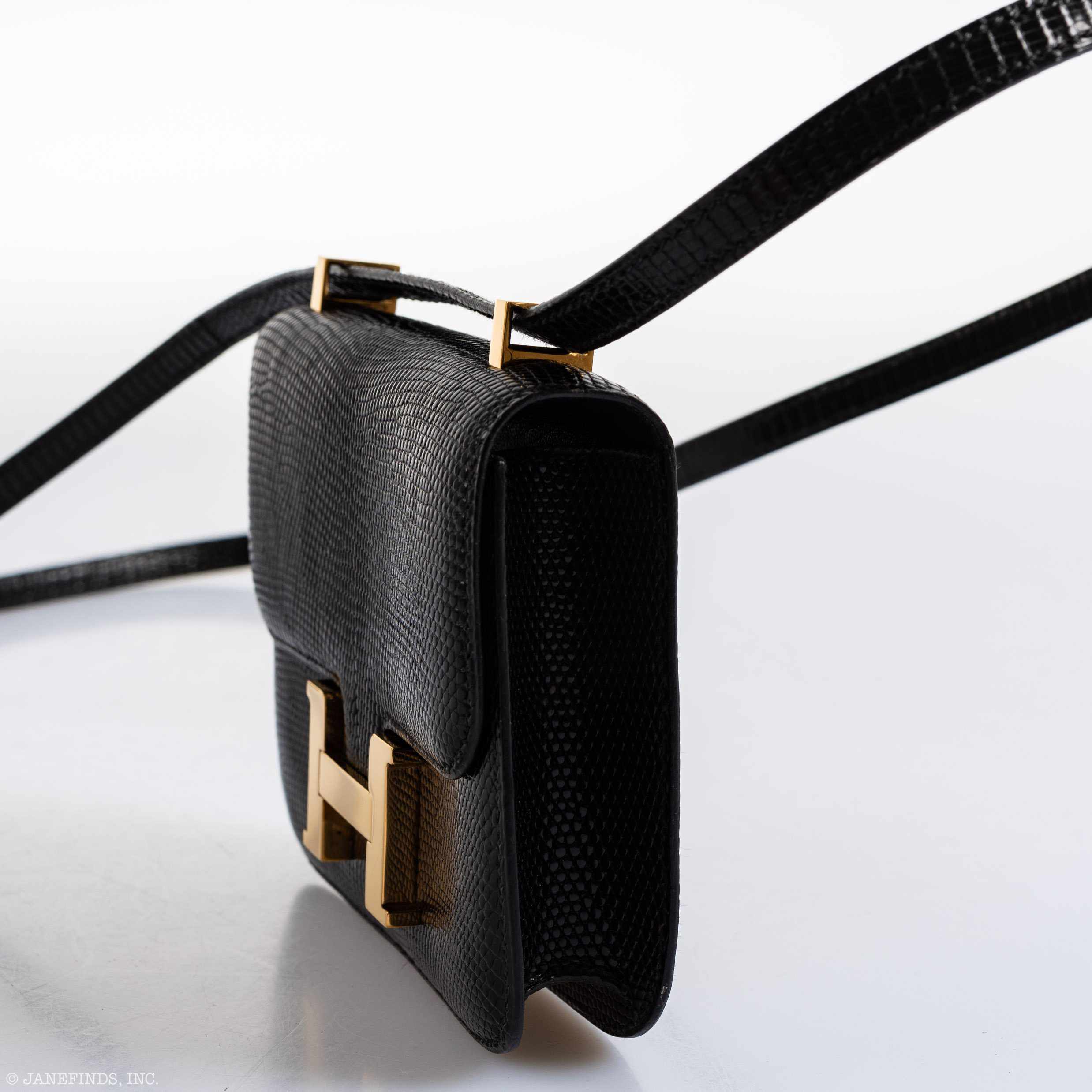 Hermès Constance Micro Noir Lézard Gold Hardware