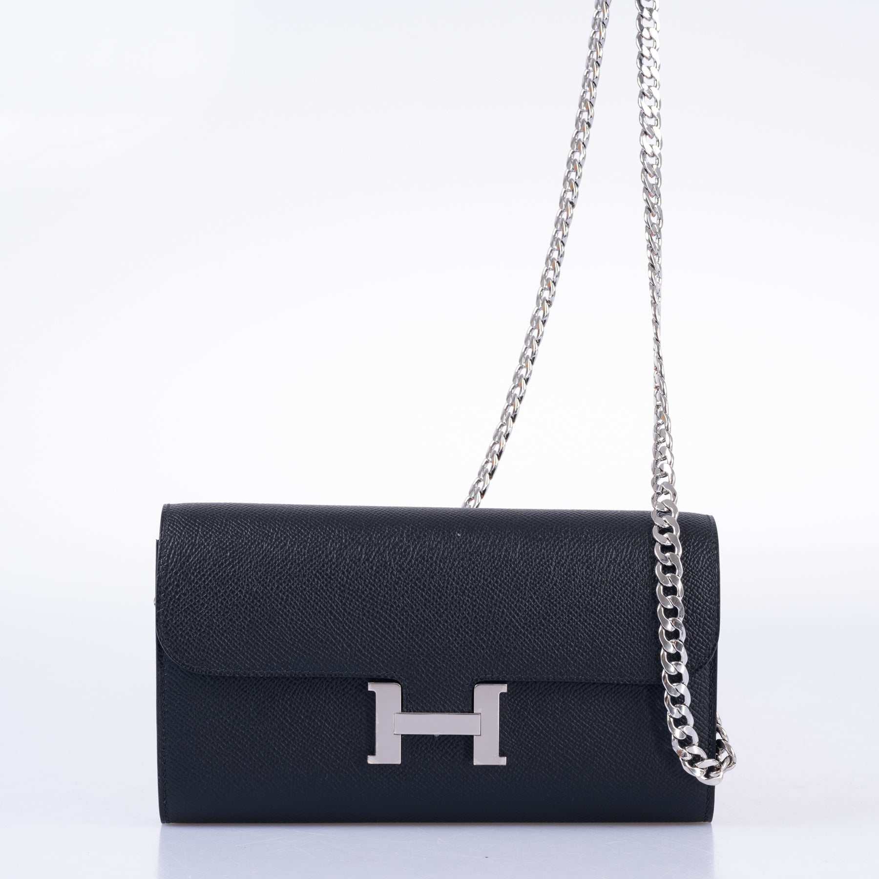Hermès Constance Slim Wallet Noir Epsom Palladium Hardware