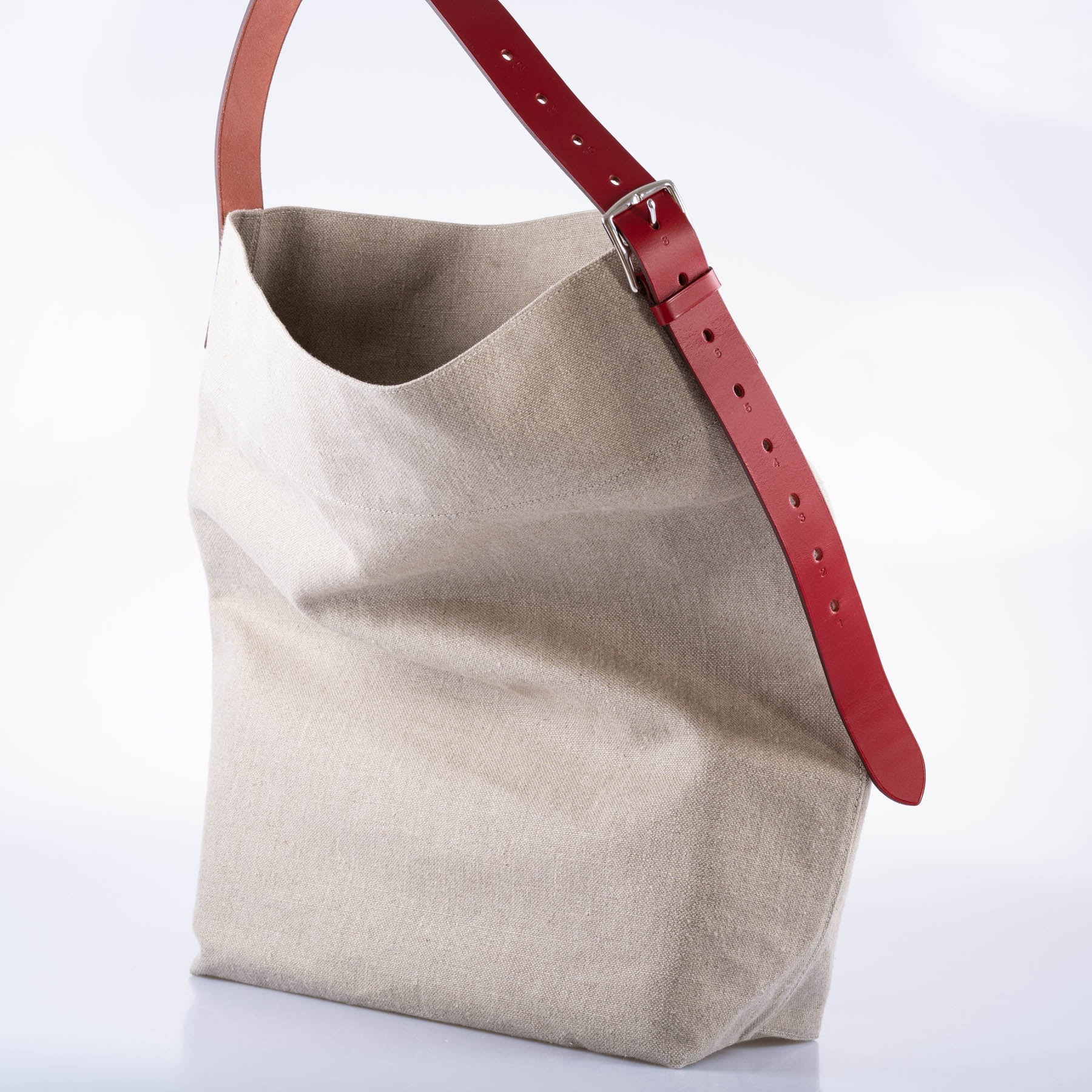 Hermès Etriviere Shoulder MM Burlap & Rouge Vif Vache Hunter with Palladium Hardware