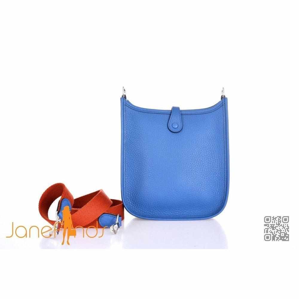 Hermès Evelyne TPM 16 Blue Agate Clemence Amazone Strap Palladium Hardware