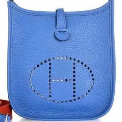 Hermès Evelyne TPM 16 Blue Agate Clemence e Strap Palladium Hard