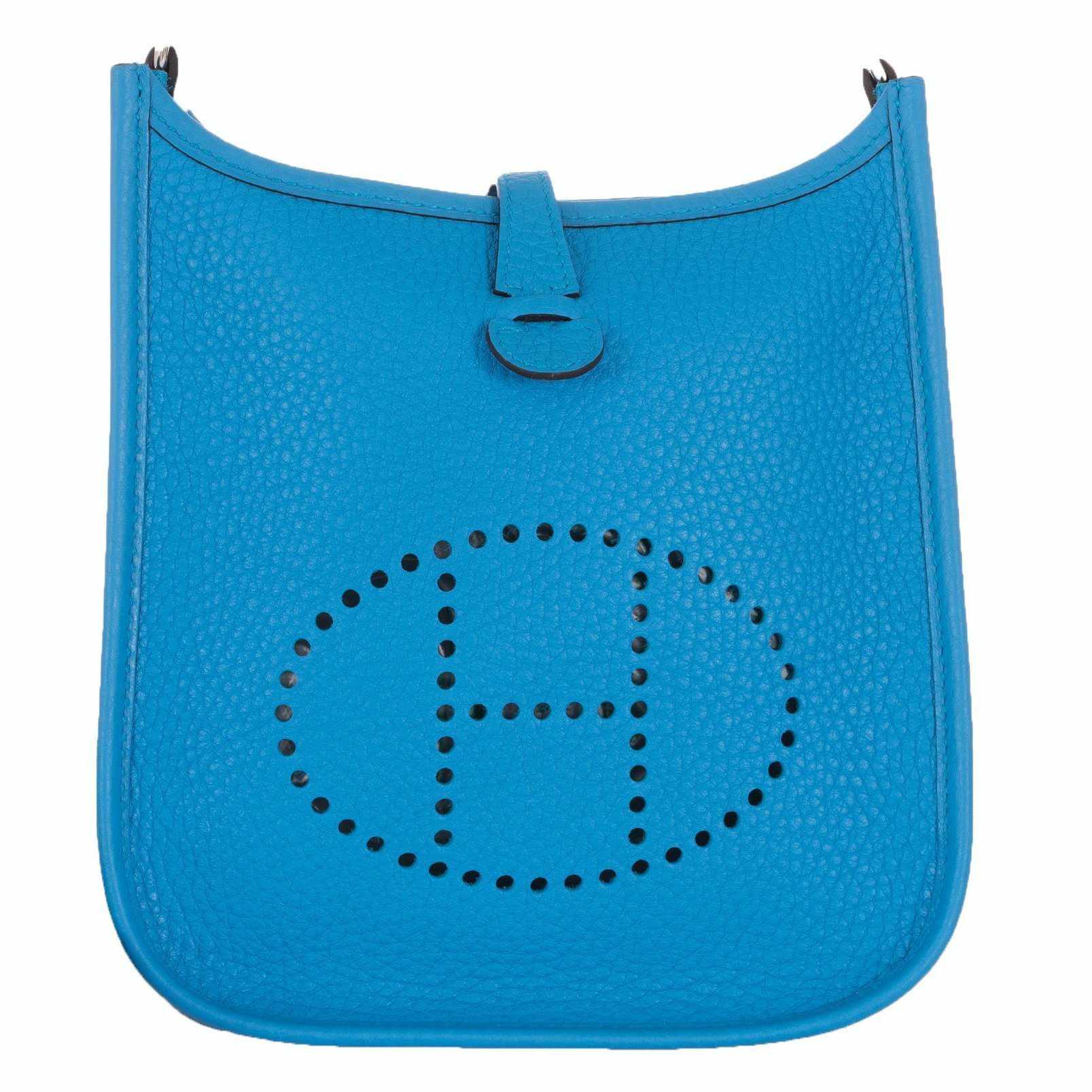 Hermès Evelyne Mini TPM Blue Zanzibar - Designer WishBags