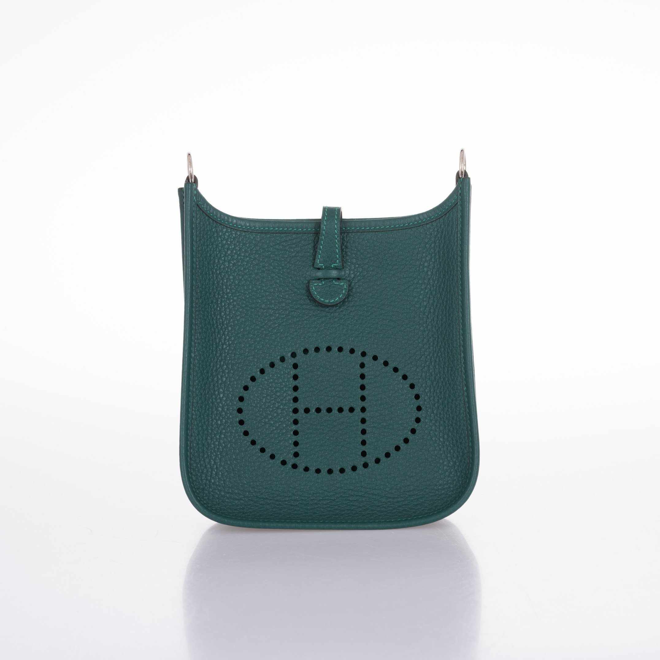 Hermès Evelyne TPM Malachite Clemence Malachite Zanzibar Strap Palladium Hardware