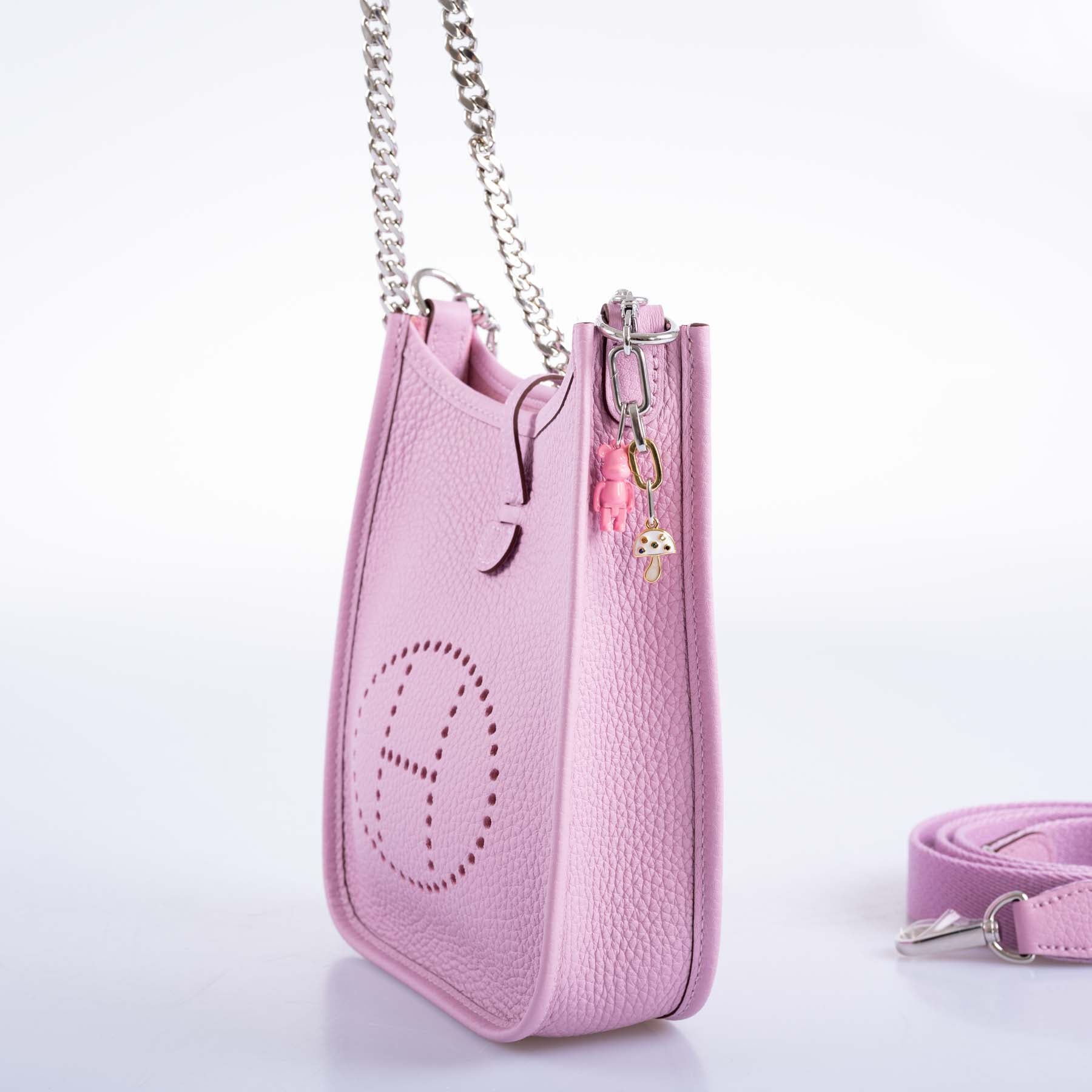 Hermès Evelyne TPM Mauve Sylvestre Clemence Palladium Hardware