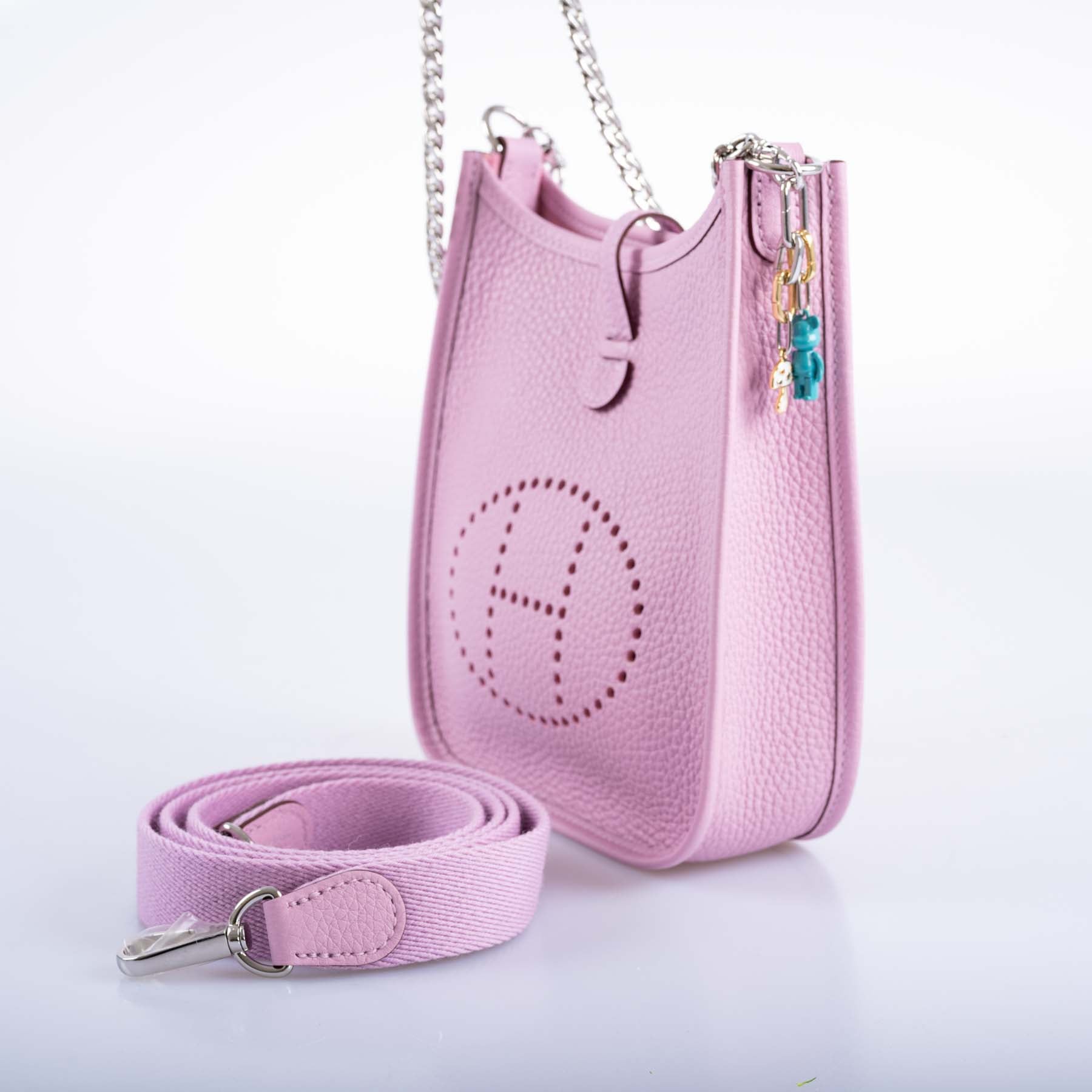 Hermès Evelyne TPM Mauve Sylvestre Clemence Palladium Hardware