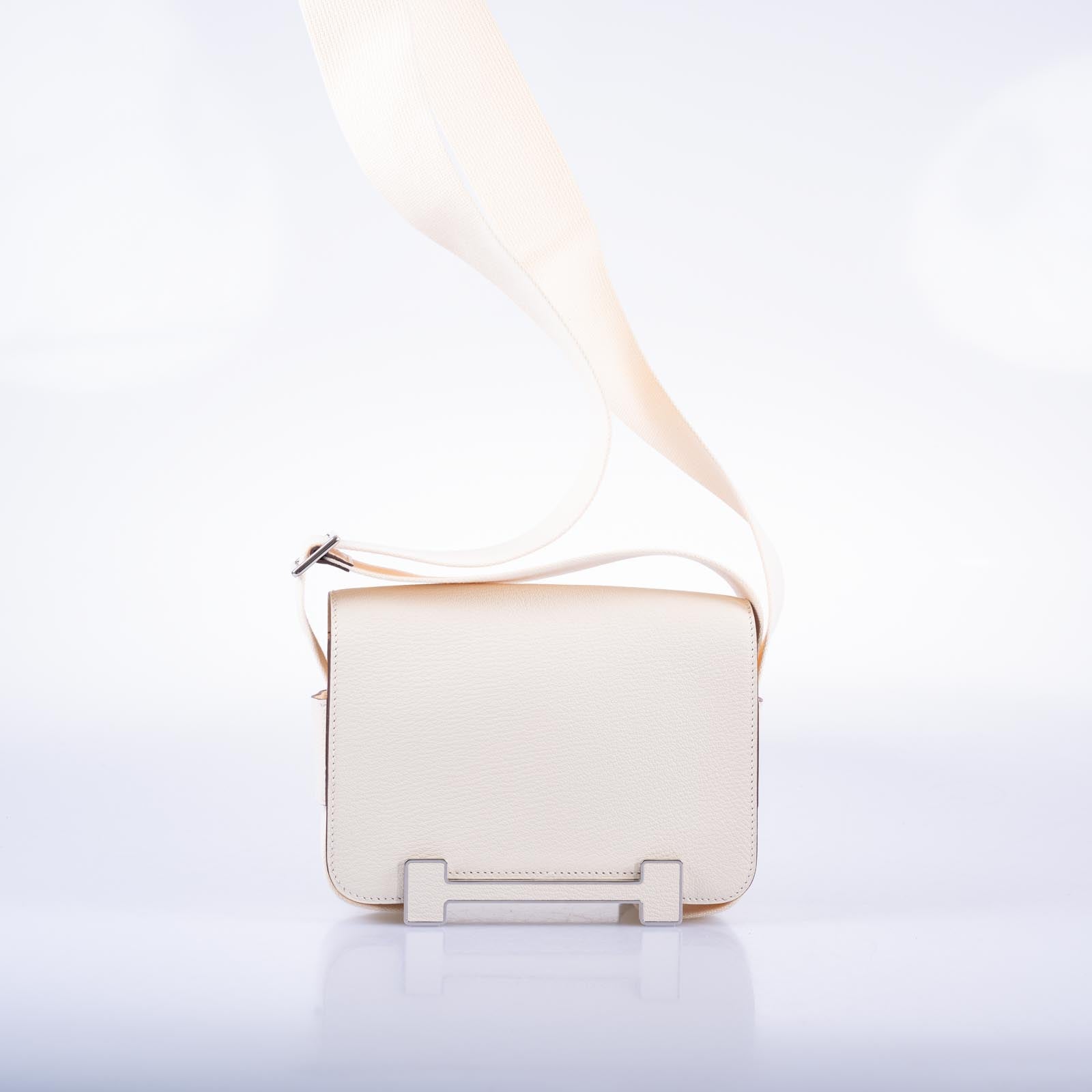 Hermès Geta Bag Beton Mysore Goatskin with Palladium Hardware