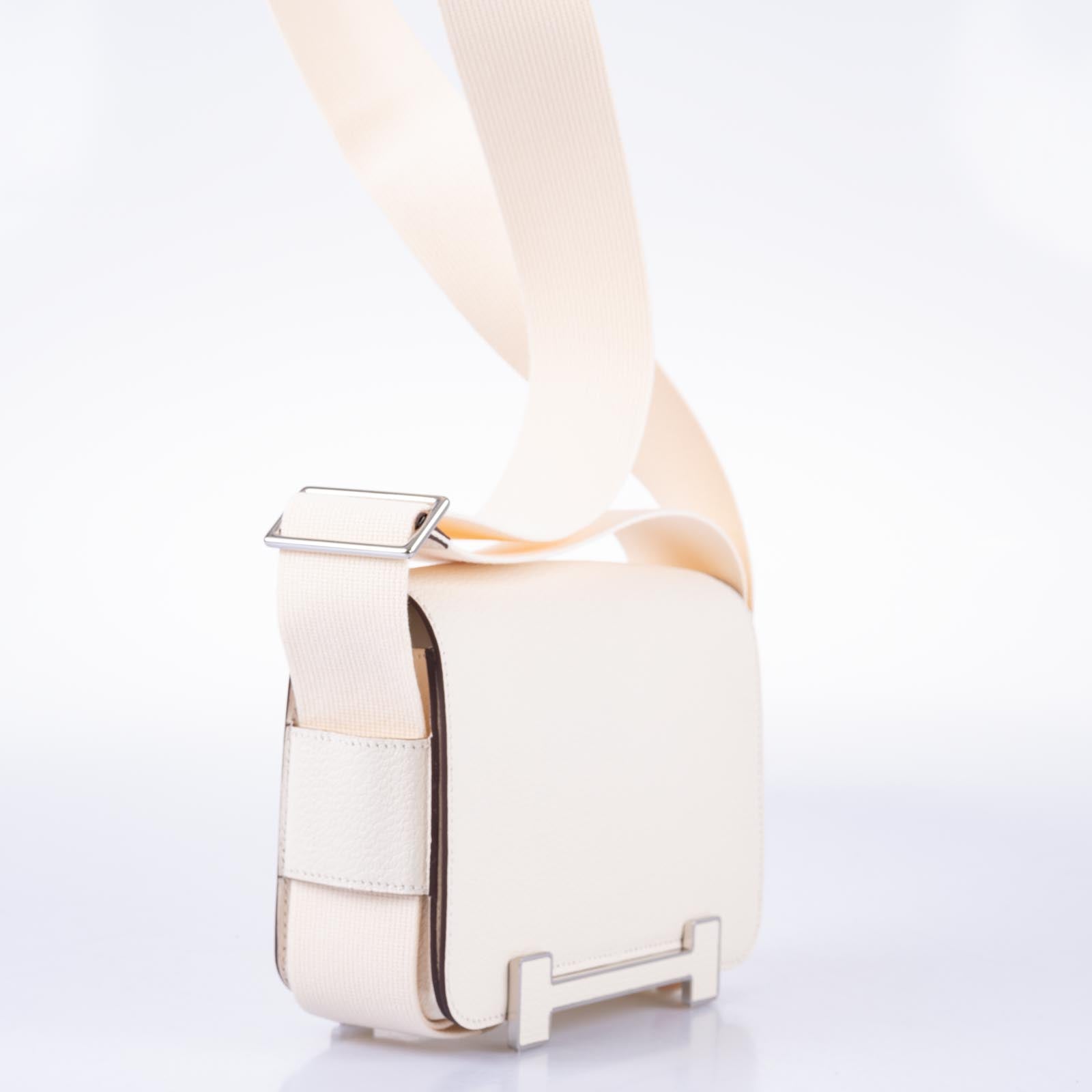 Hermès Geta Bag Beton Mysore Goatskin with Palladium Hardware