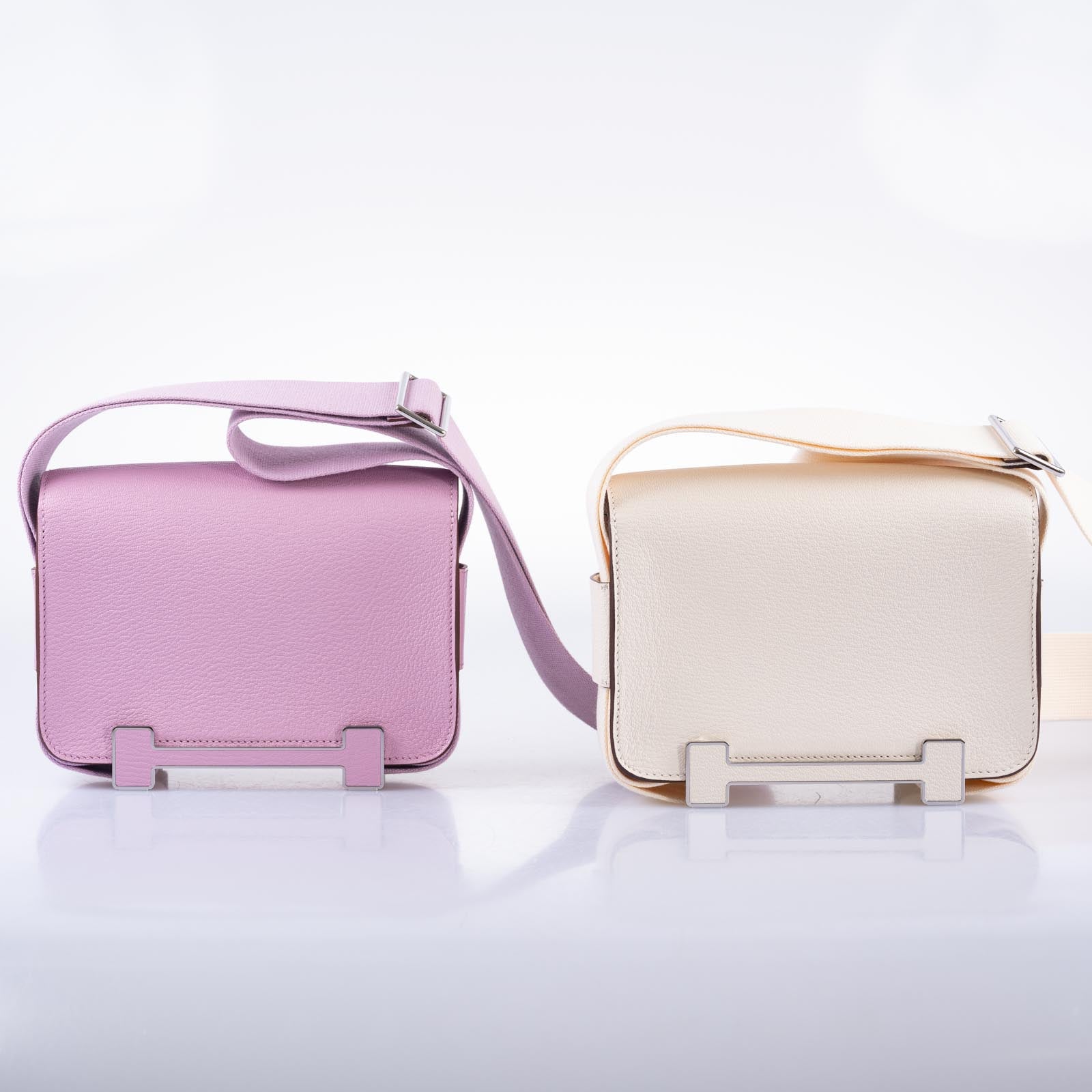 Hermès Geta Bag Beton Mysore Goatskin with Palladium Hardware