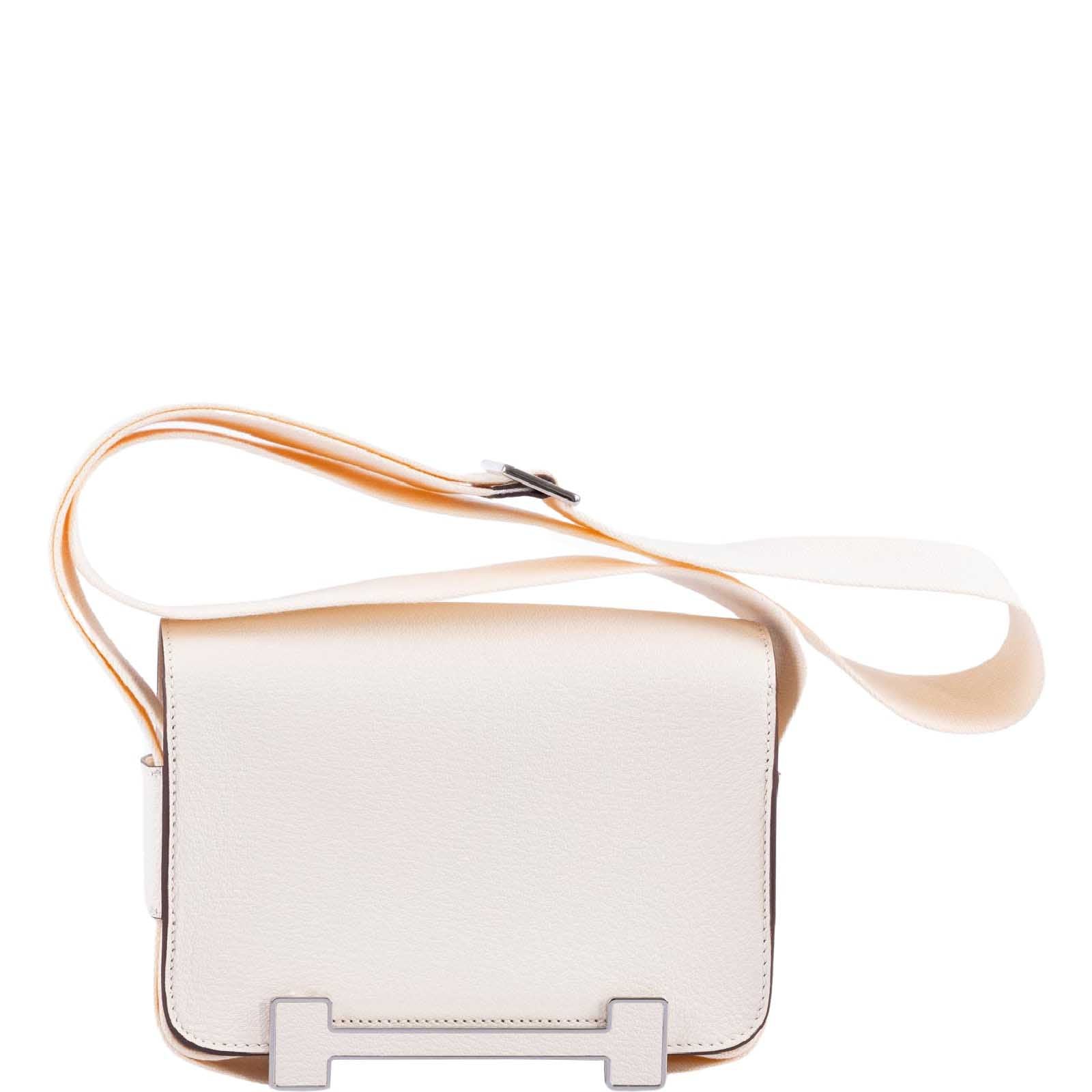 Hermès Geta Bag Beton Mysore Goatskin with Palladium Hardware