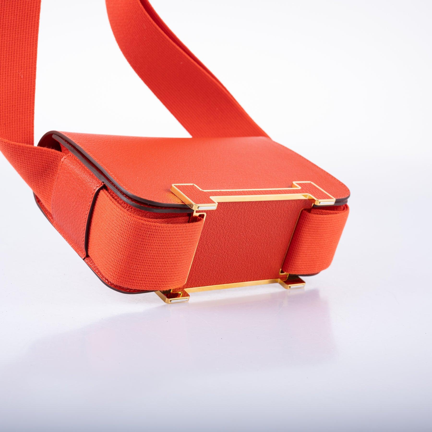 Hermès Geta Bag Capucine Mysore Goatskin with Gold Hardware