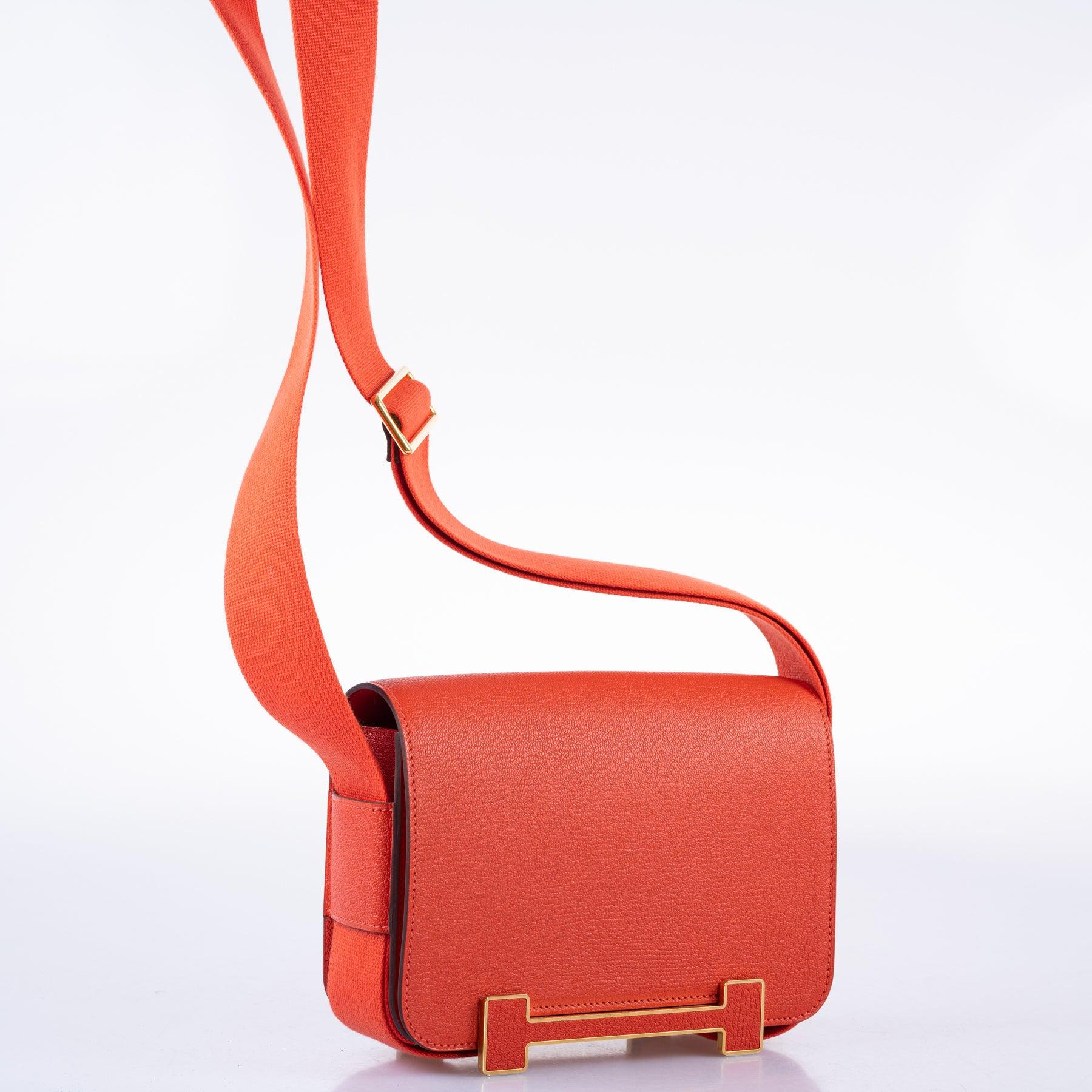 Hermès Geta Bag Capucine Mysore Goatskin with Gold Hardware